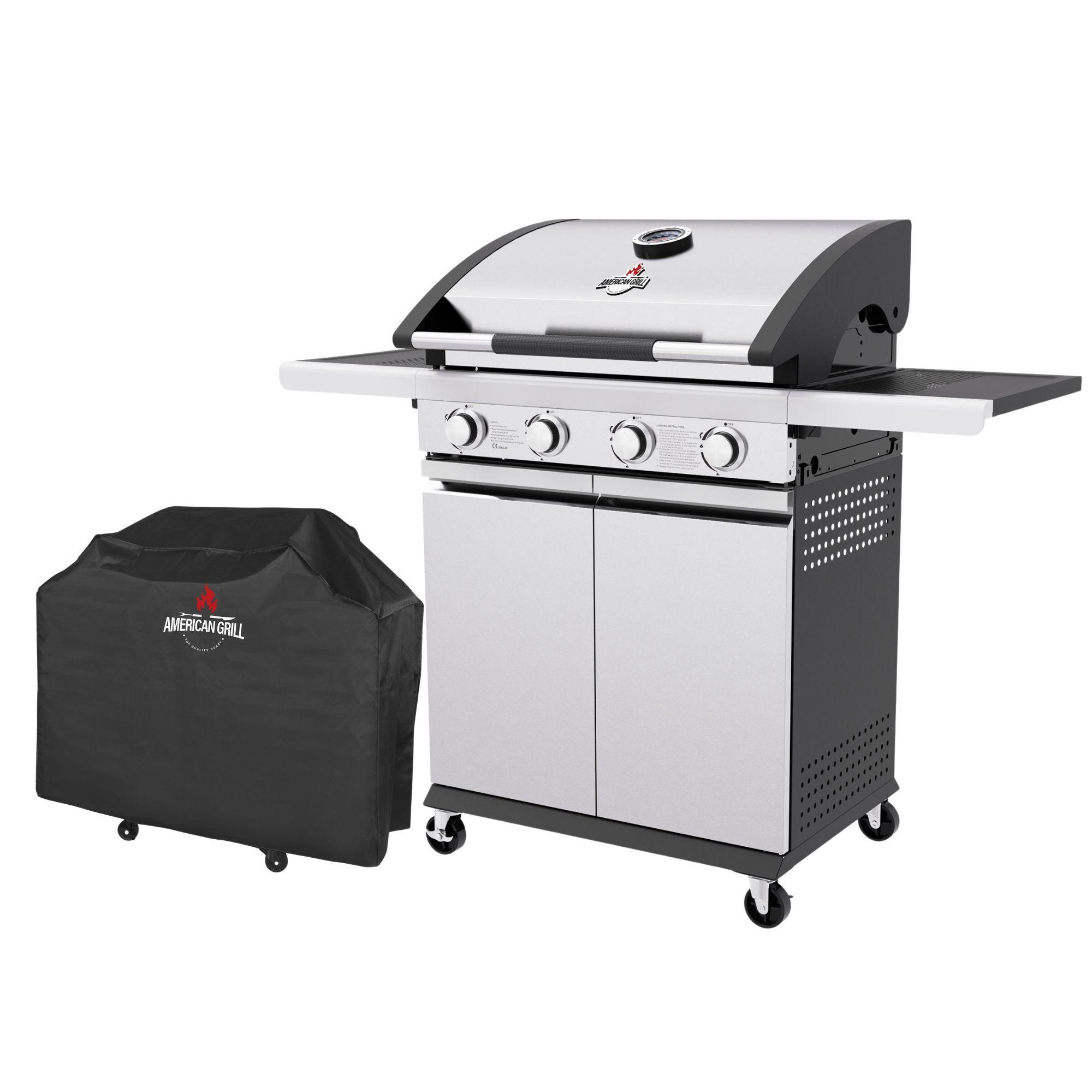 Set Parrilla a Gas 4 Quemadores New York Inox + Funda-0