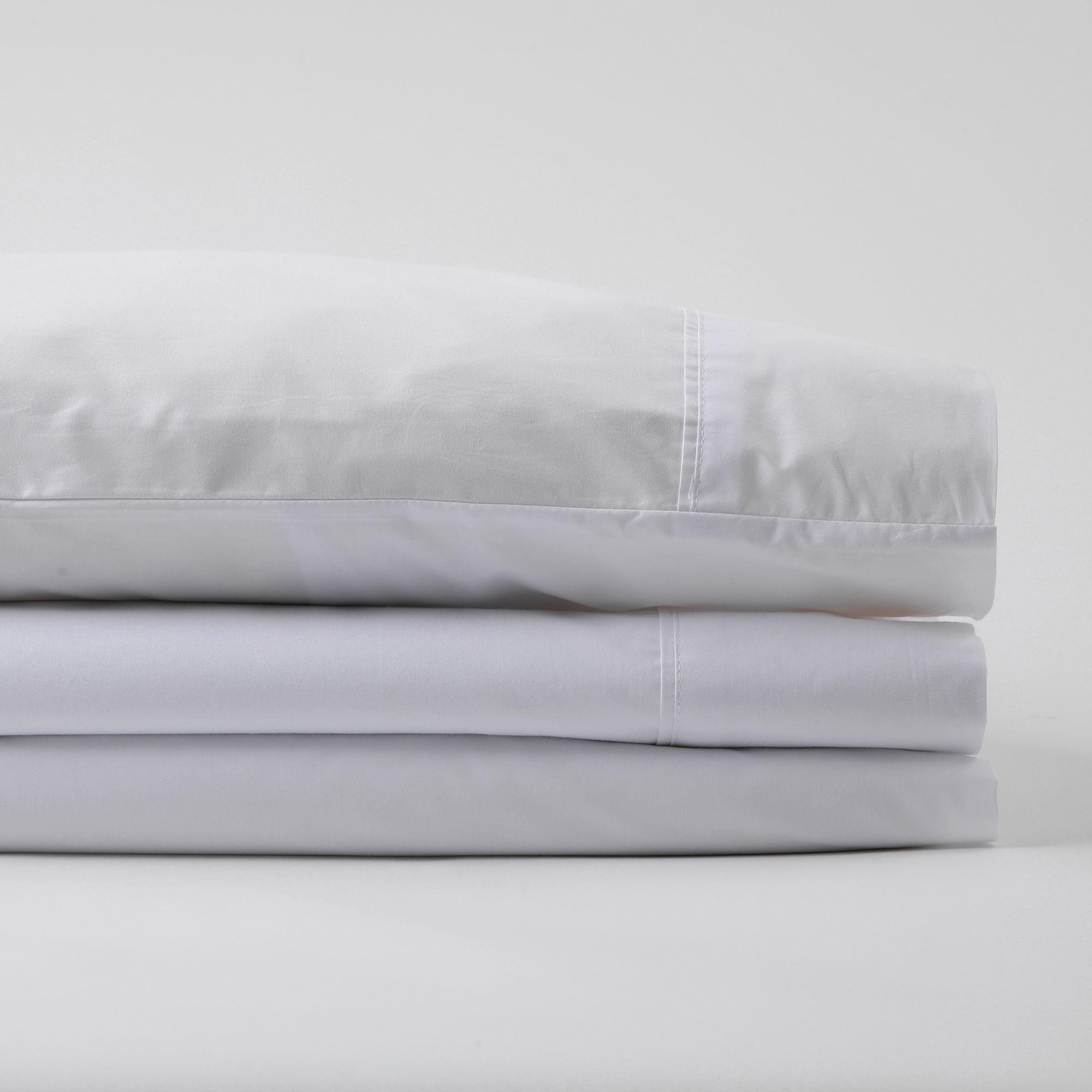 Set Sábanas King 300 Hilos Algodón Pima Peruano Percale Liso Bco-2