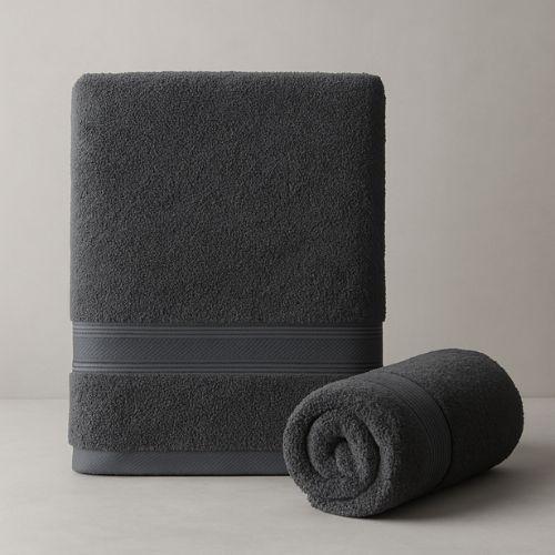 Juego Toallas 1050 Gramos Algodón Egipcio Baño y Mano Visita Gris Pizarra-3