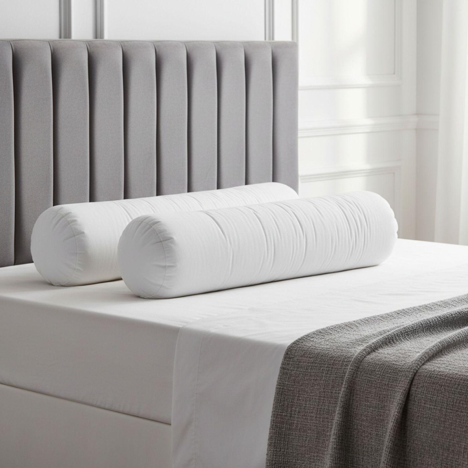 Set 2 Almohadas Tubulares 450 Gr Tela 300 Hilos Algod n Egipcio 30x60 cm Blanco-2