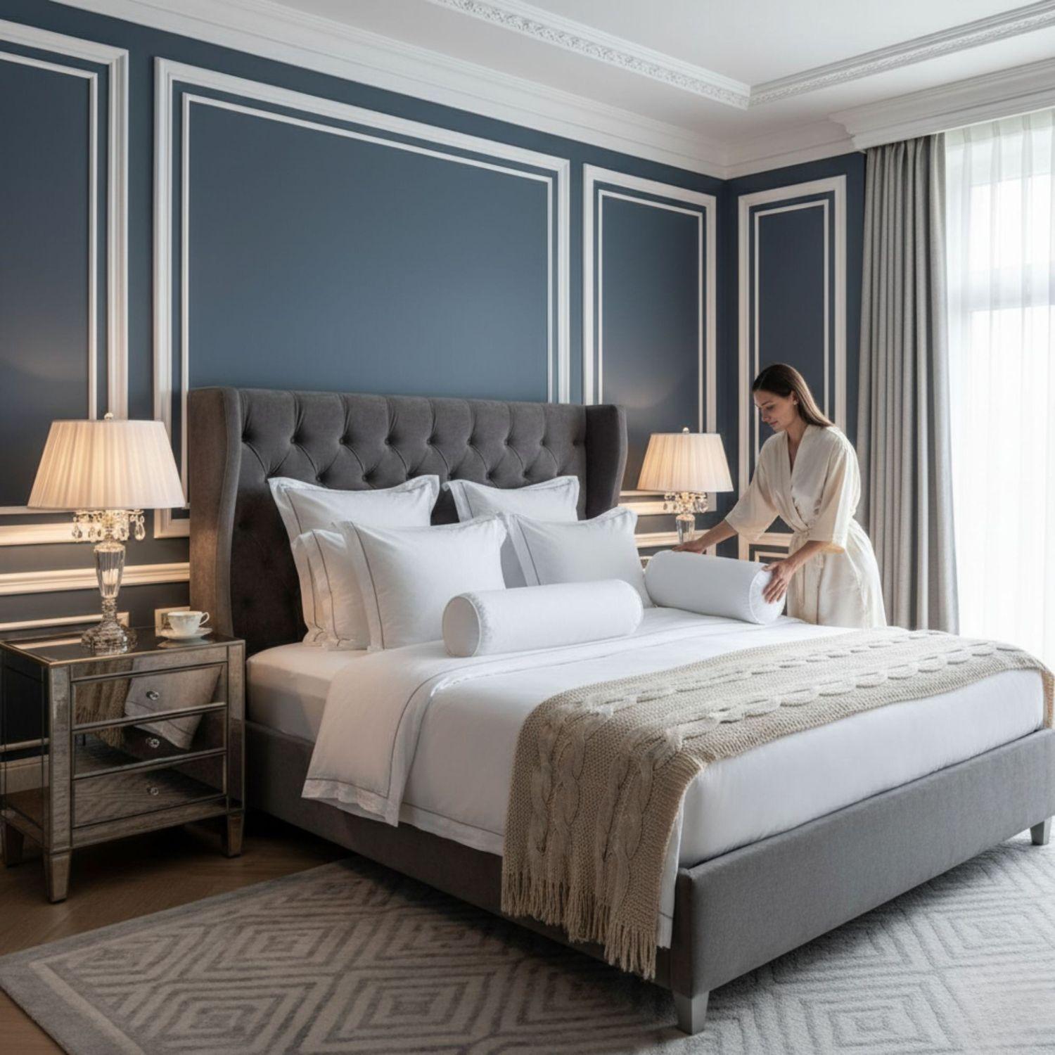 Set 2 Almohadas Tubulares 450 Gr Tela 300 Hilos Algod n Egipcio 30x60 cm Blanco-3