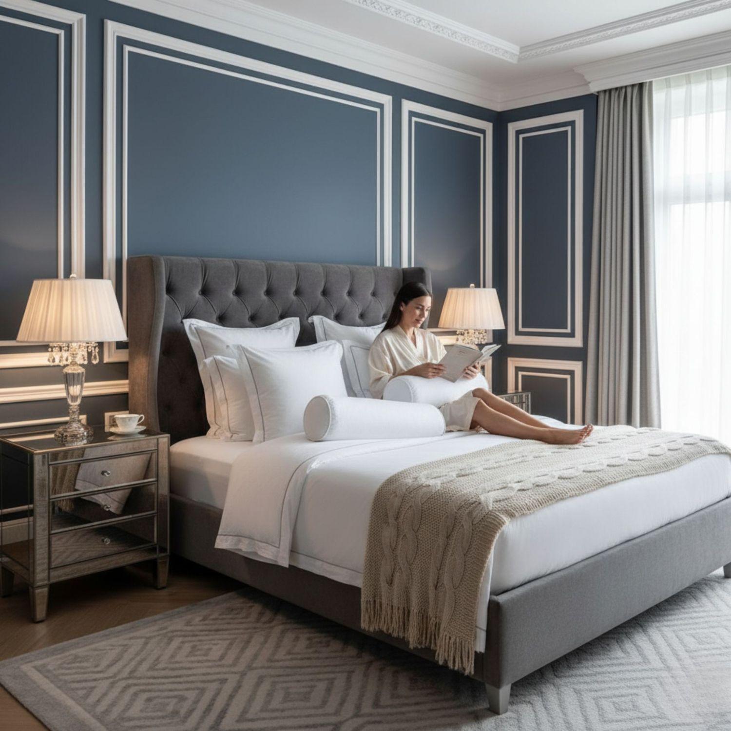 Set 2 Almohadas Tubulares 450 Gr Tela 300 Hilos Algod n Egipcio 30x60 cm Blanco-4