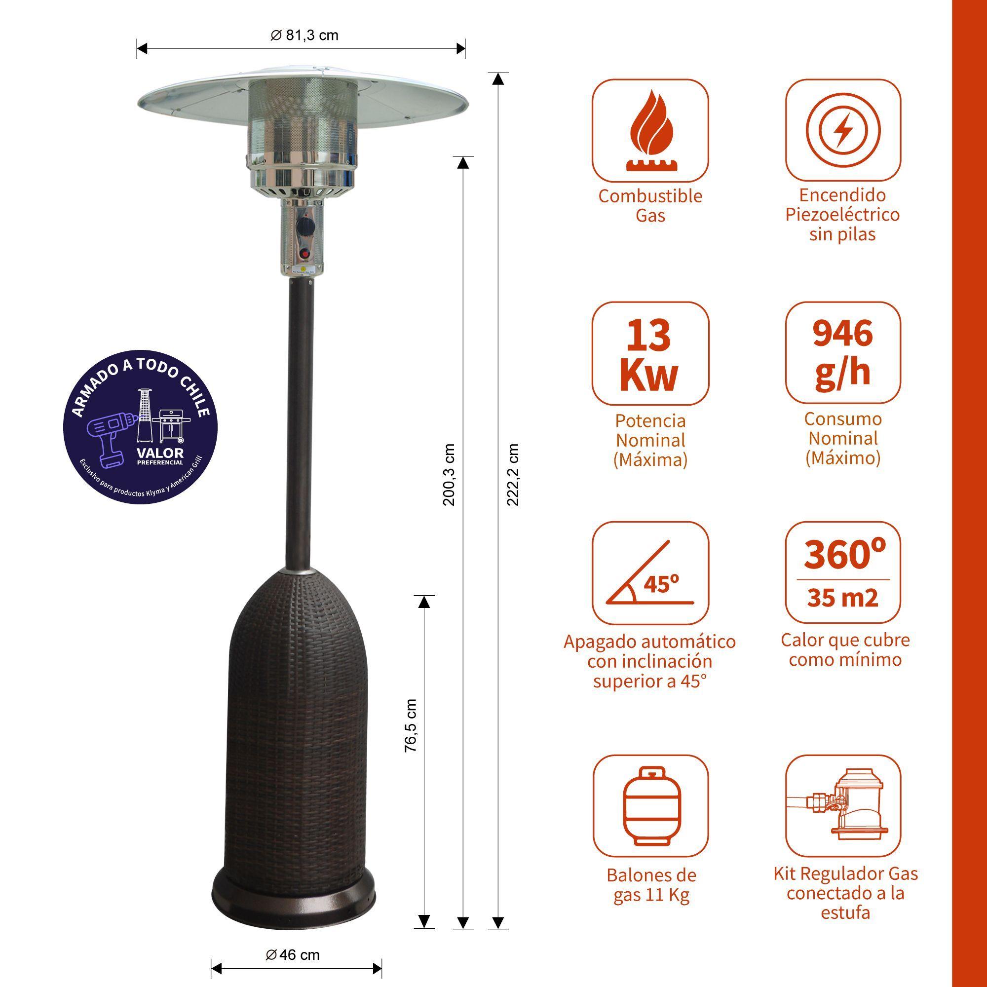 Estufa a Gas Exterior Terraza SETAX Rattan-1