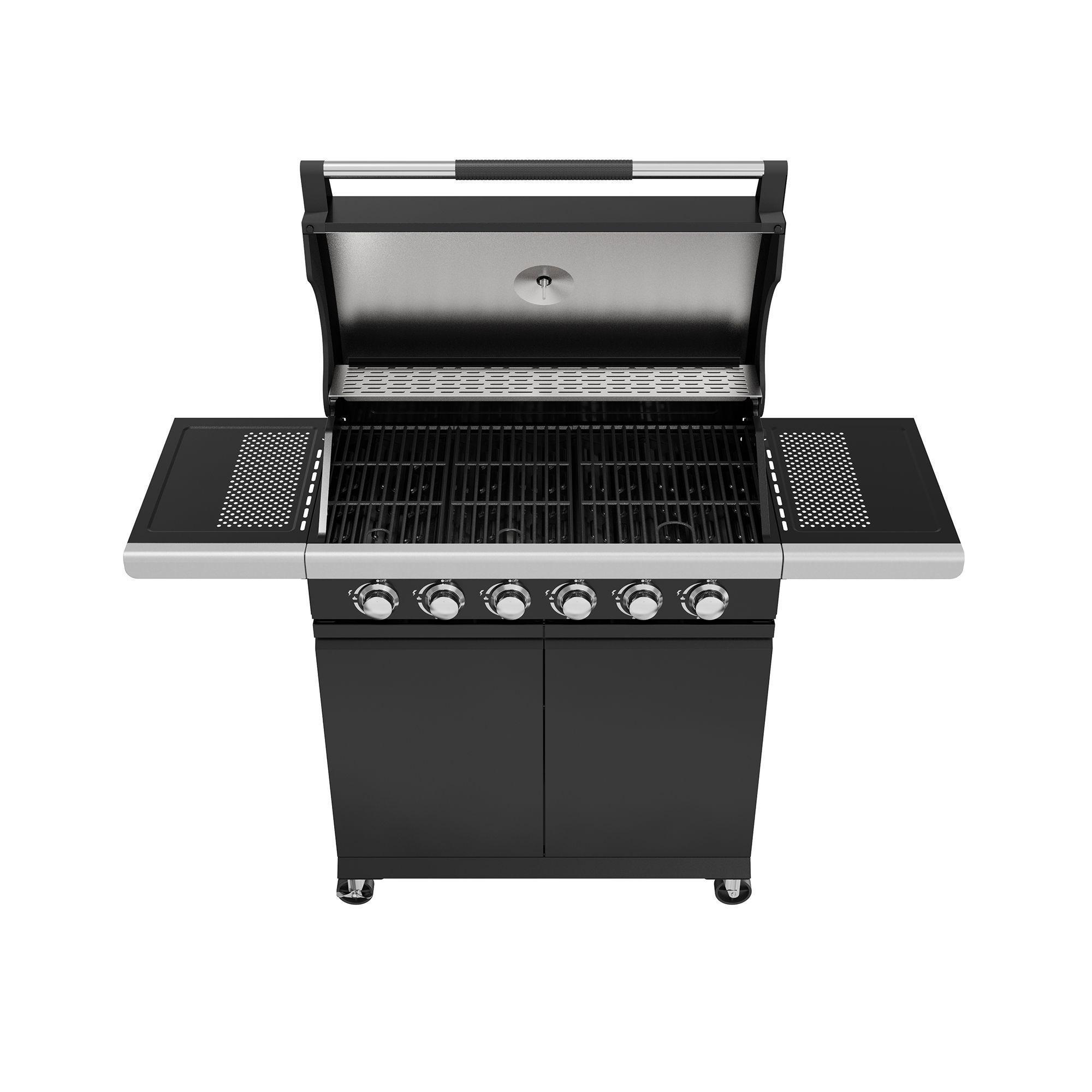 Set Parrilla a Gas 6 Quemadores Texas Black + Funda XL-1