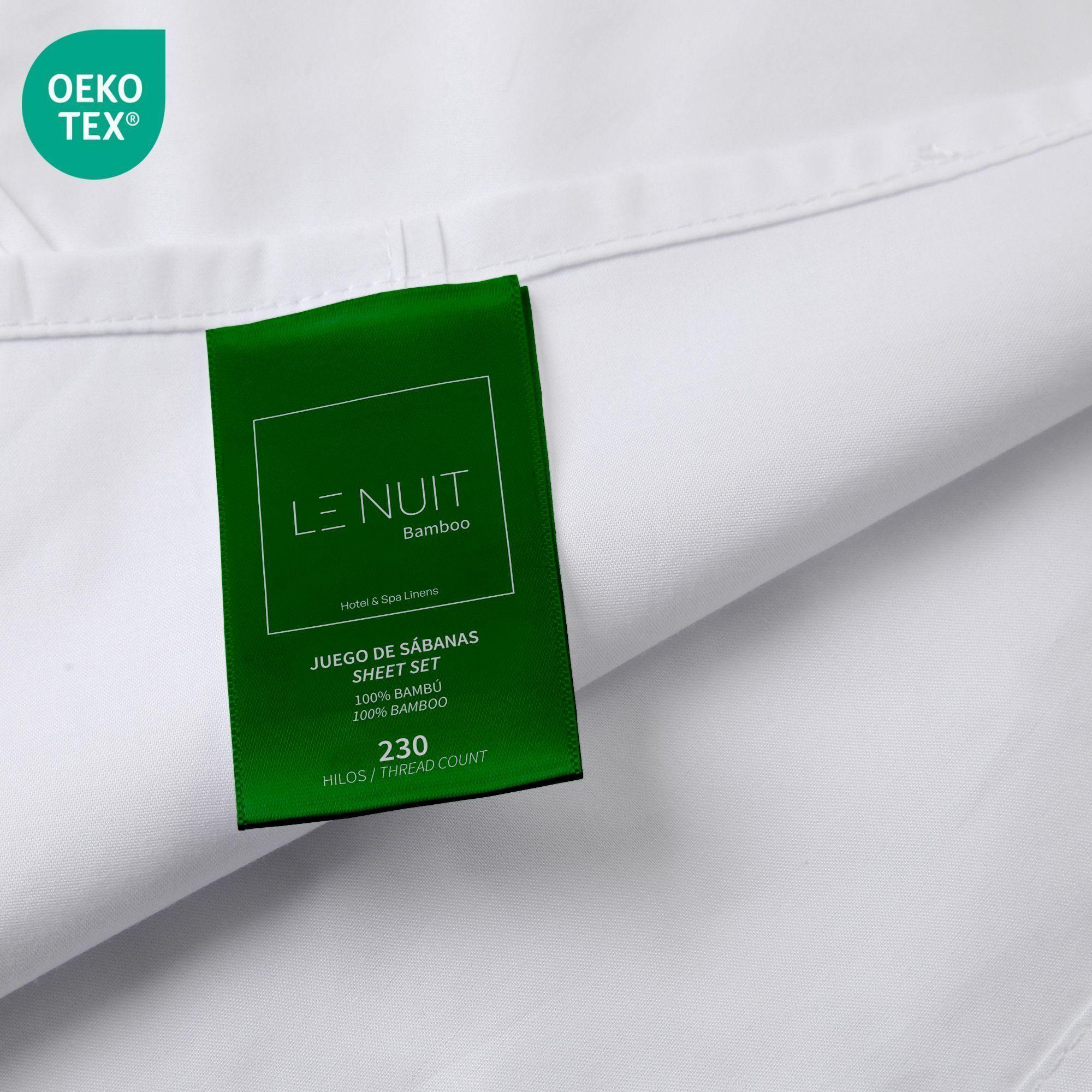 Set Sábanas 2 Plazas 100% Bambú 230 Hilos Essentials Liso Bco Le Nuit-3