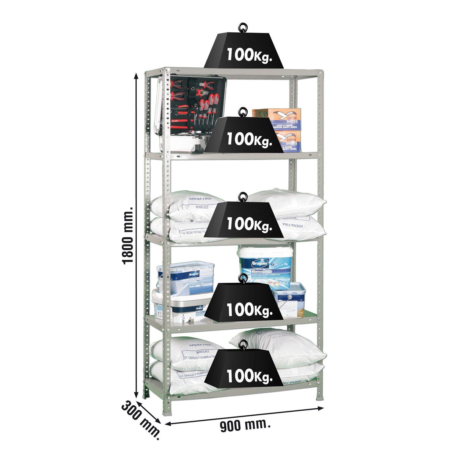 Estantería Metálica Comfort 5/300 Con Tornillos Gris-1