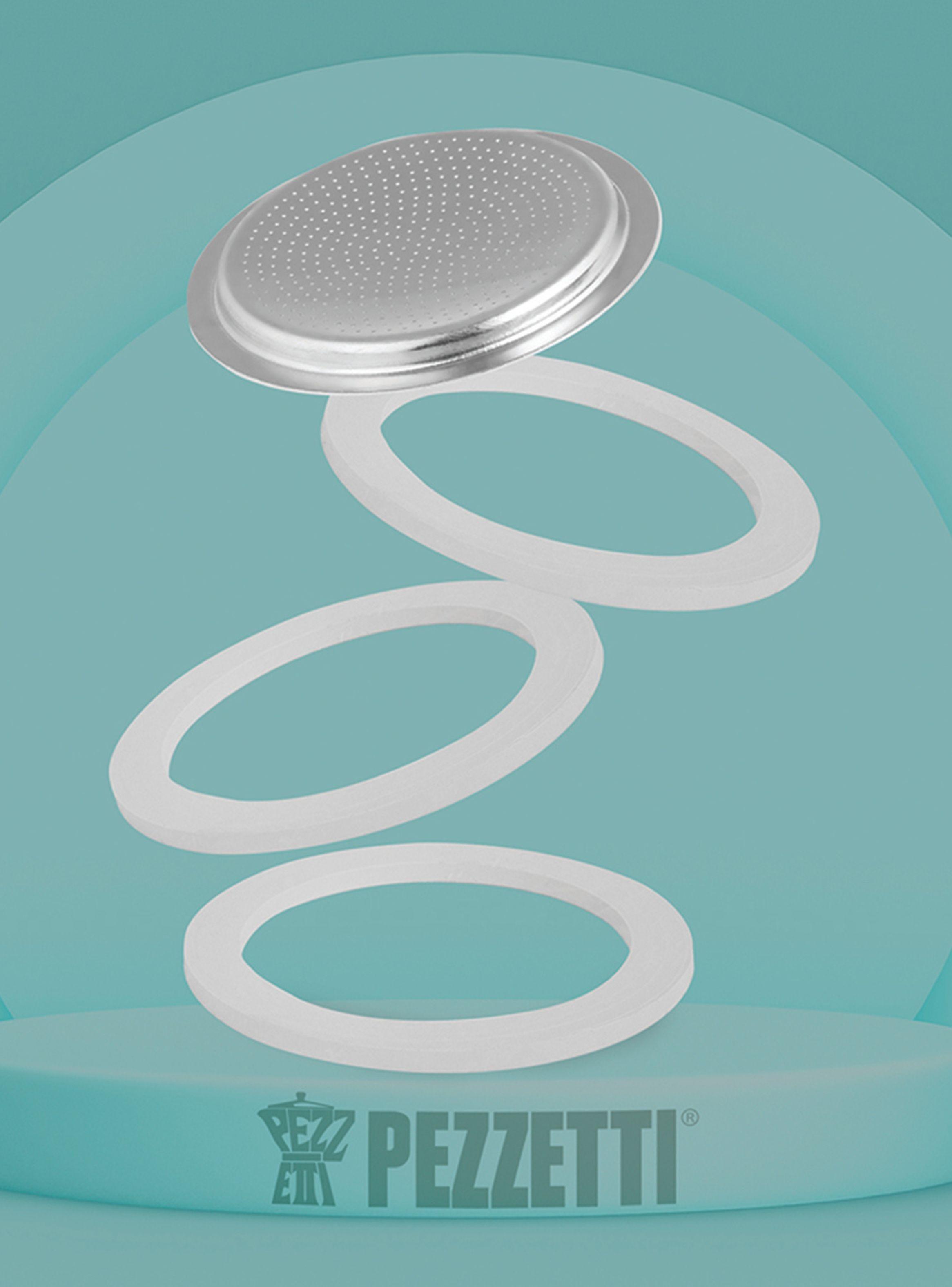 Filtro Acero Inox-2 Juntas Silicona-Cafetera 6 tazas  Steel Express-2