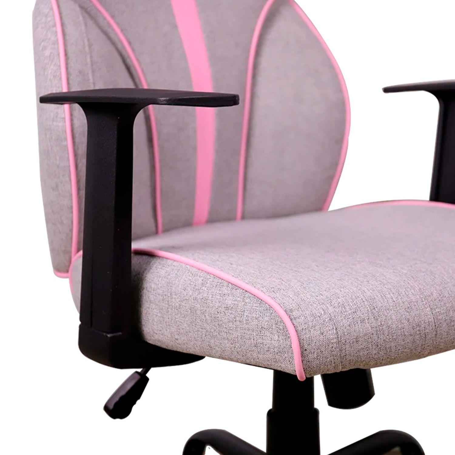 Silla Gamer Fafnir Gris-Rosa-4