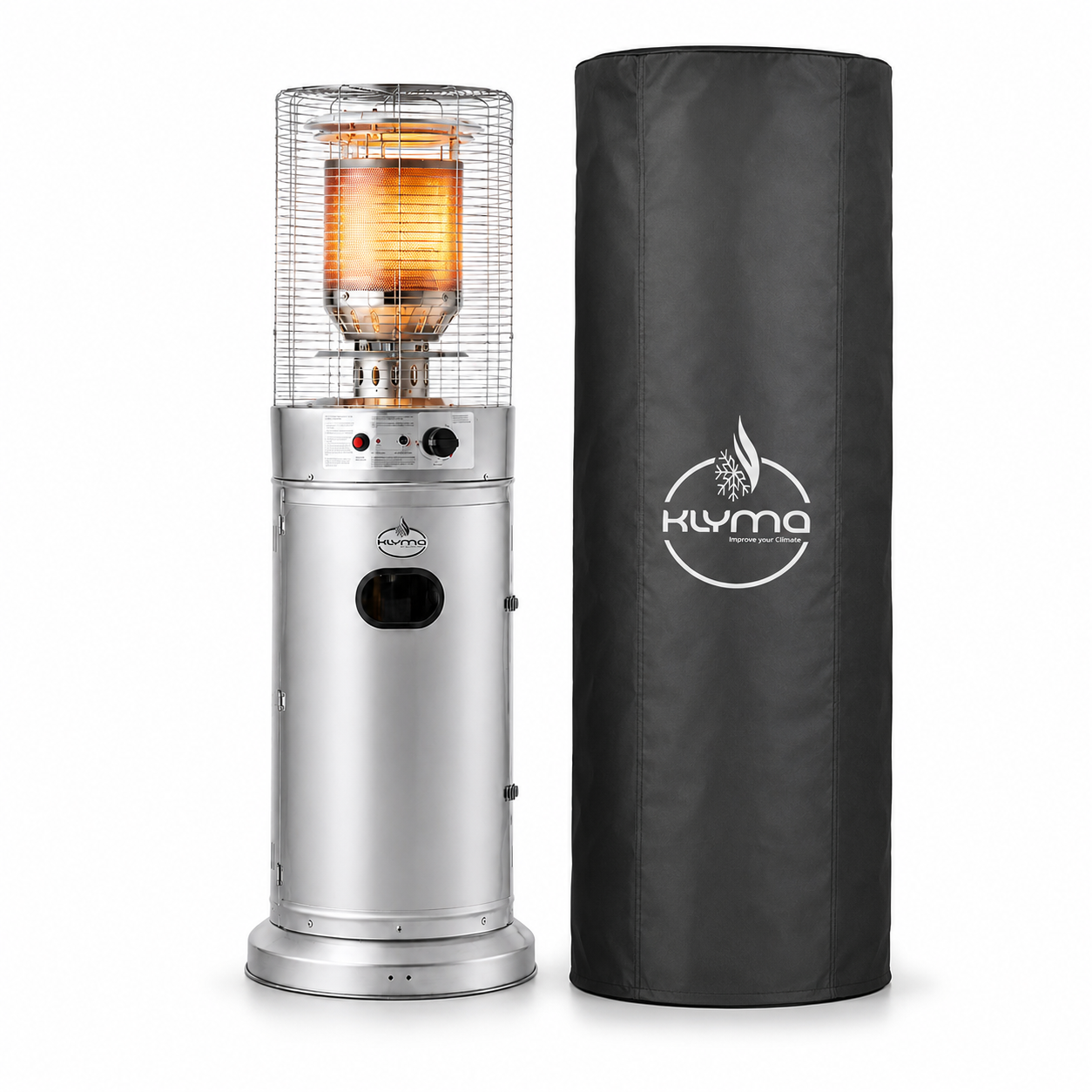 Estufa a Gas Exterior Terraza CILDRO LW Inox 1 35 metros Funda Gris-2