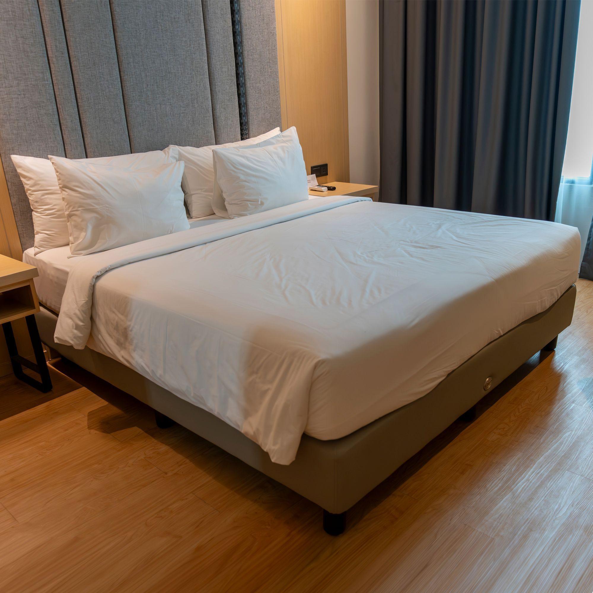 2 Set Sábanas King 150 Hilos Algodón Peruano Percale Liso Blanco-5