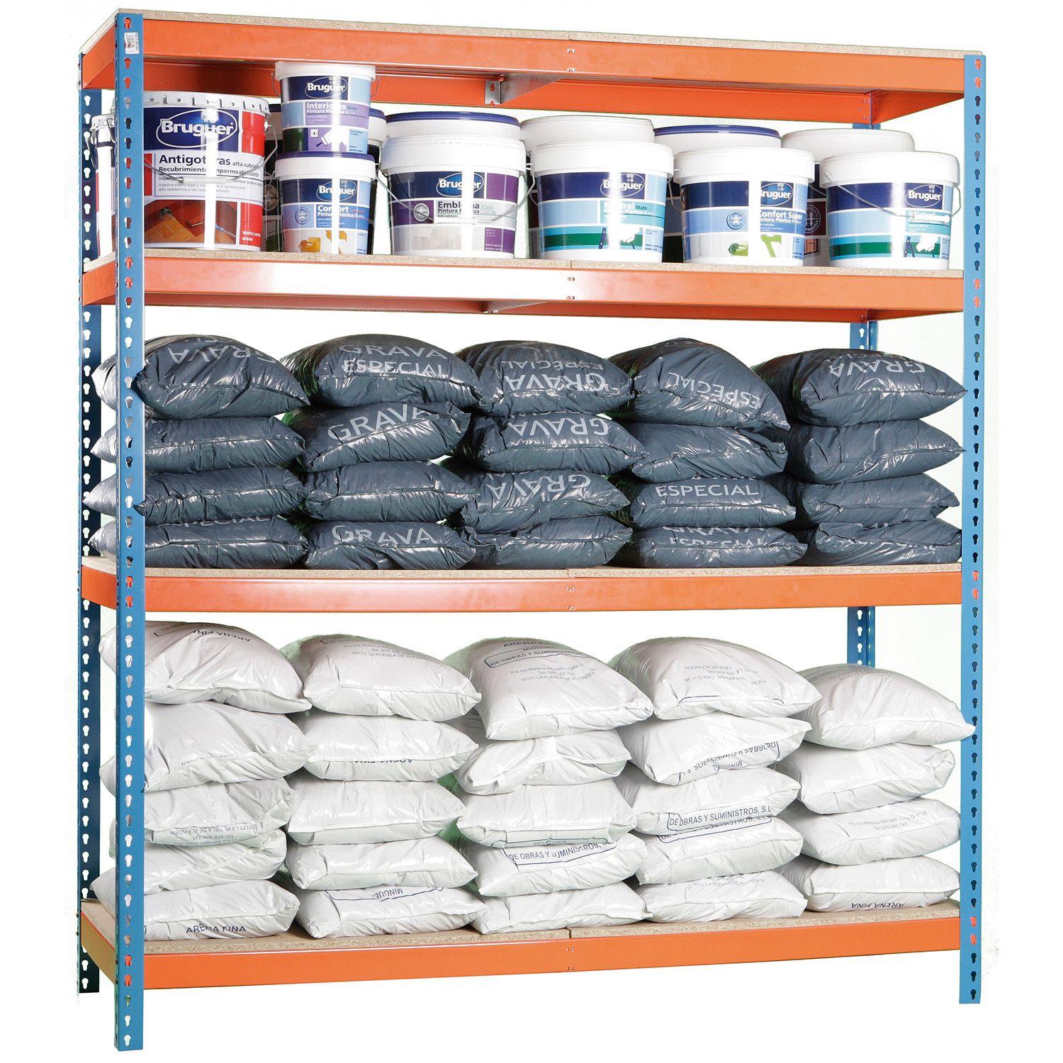Estantería Ecoforte 1506-4 Chipboard Azul/Naranja-2