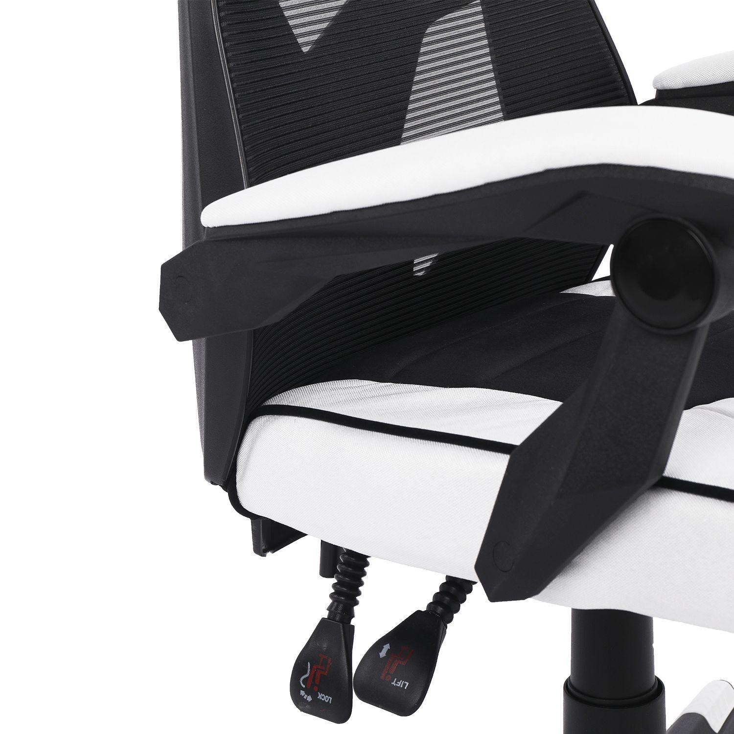 Silla Gamer Eros Ergonomica Malla Blanco/Negro-6