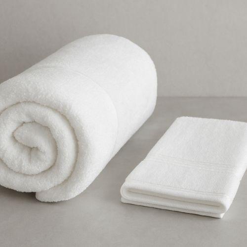 Juego Toallas 1050 Gramos Algodón Egipcio Baño y Mano Visita Blanca-2
