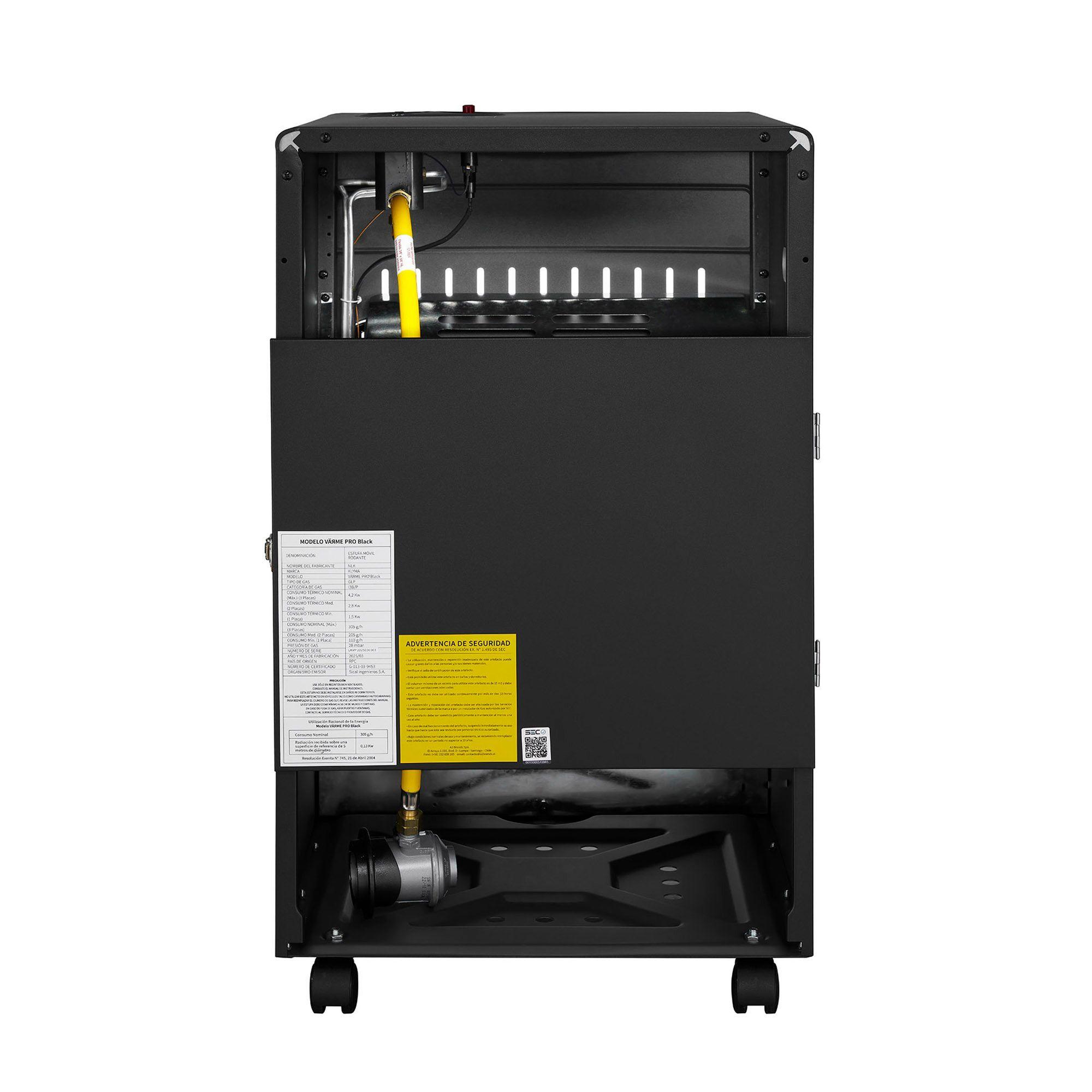 Estufa a Gas 15 Kg 4,2 Kw VÄЯME PRO Black-4