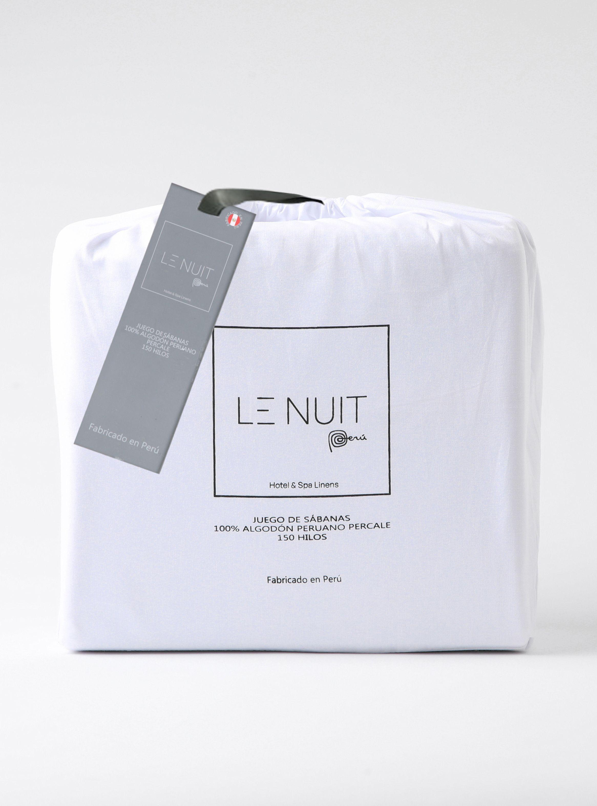 Set Sábanas 150 Hilos Algodón Peruano Percale Liso Bco 1,5 Plazas-0