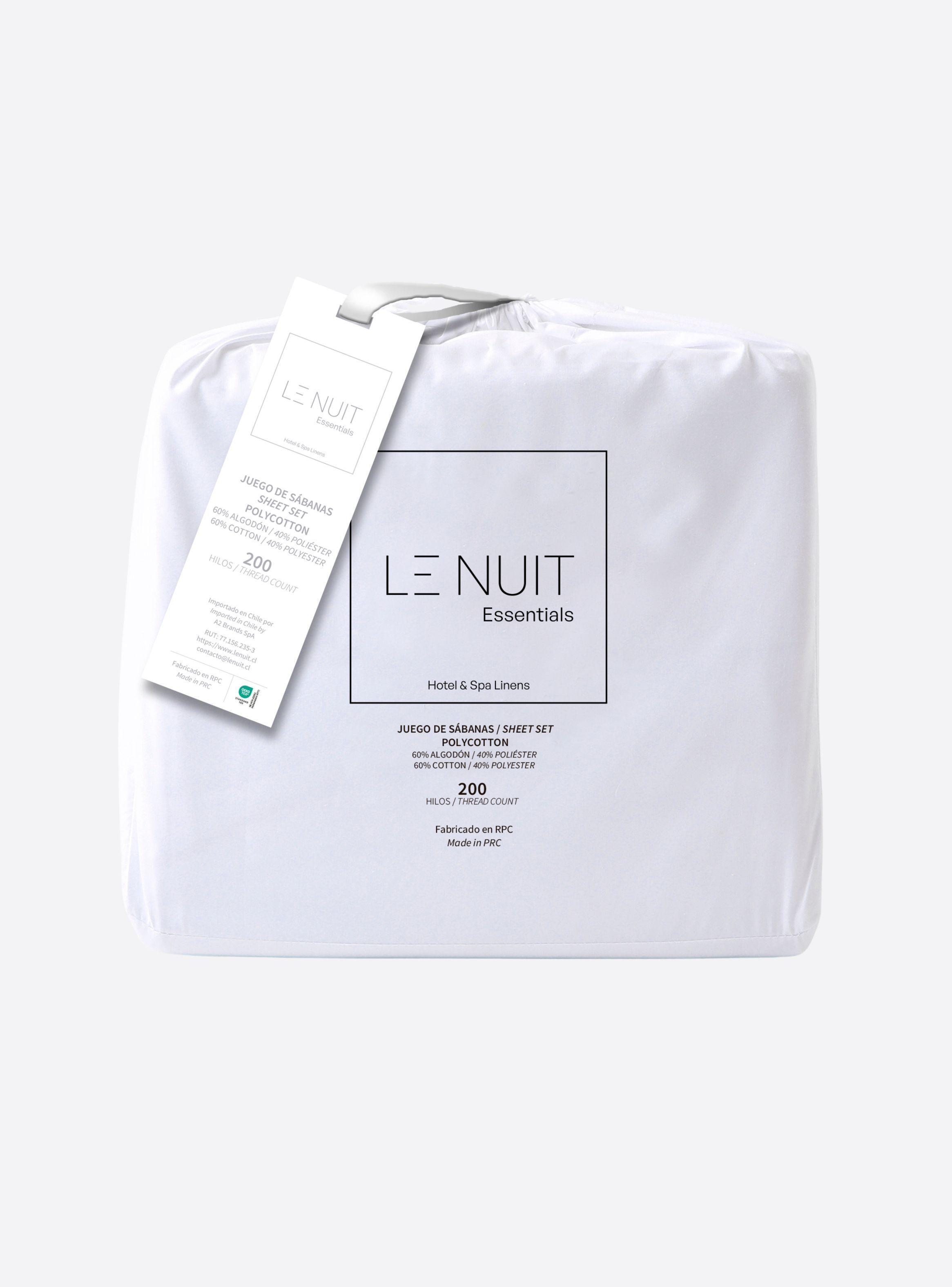 Set Sábanas 1 Plaza Polycotton 200 Hilos Essentials Liso Blanco-3