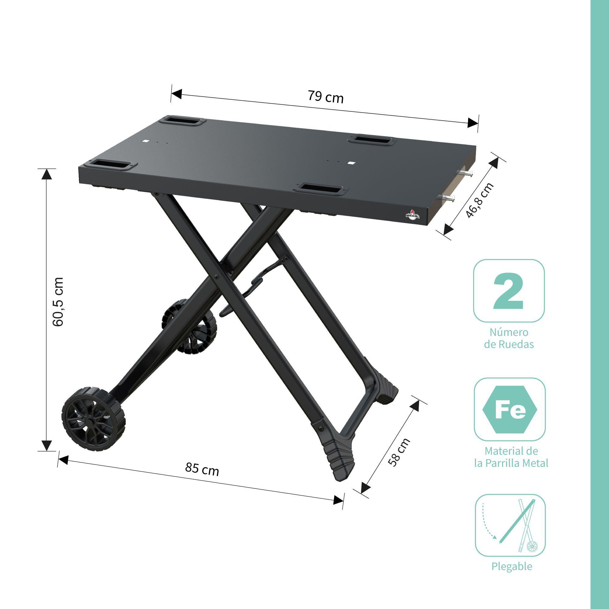 Parrilla Exterior Interior Electrica E1B Aspen Black con Carro-4