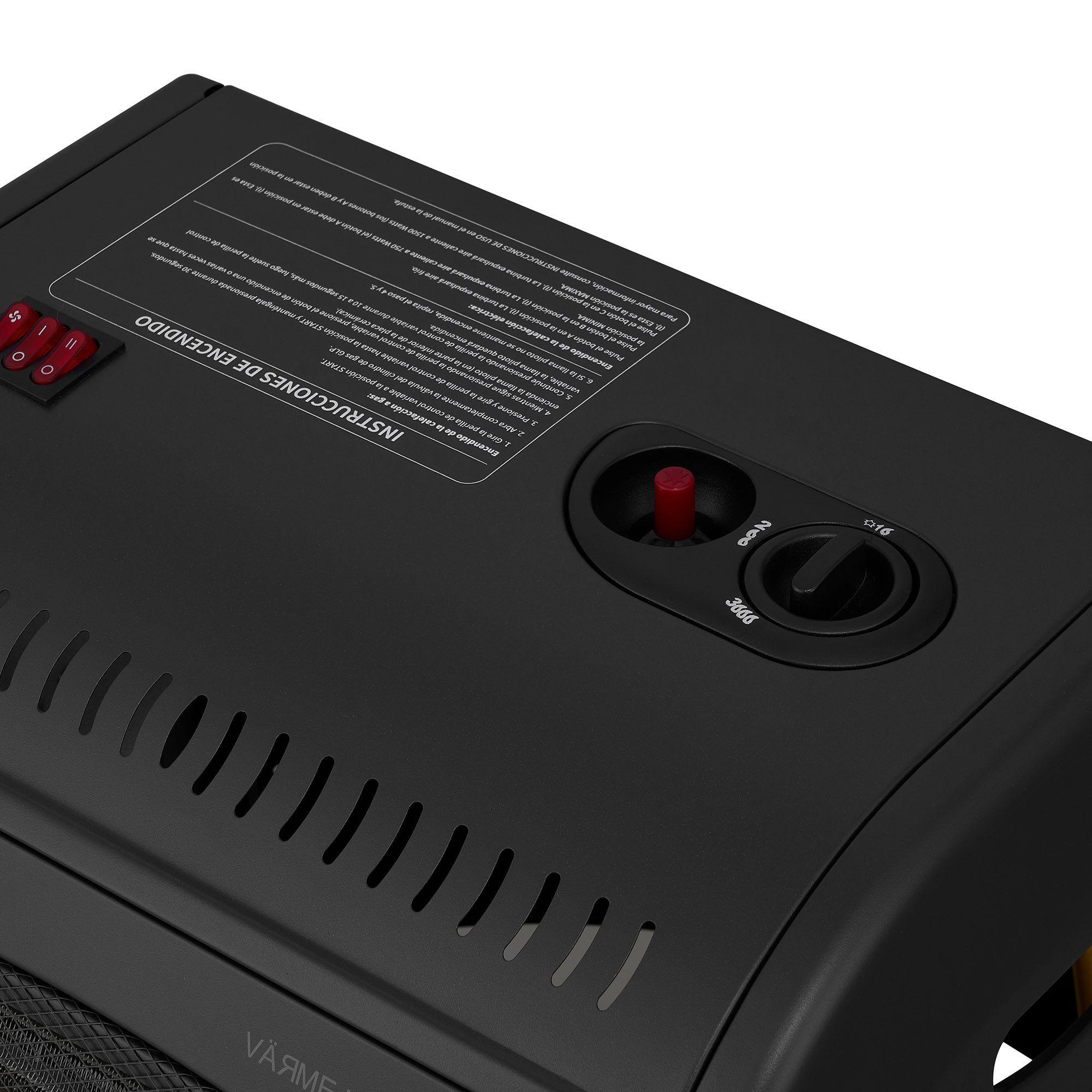 Estufa a Gas Hibrida 15 Kg 4.2Kw 1500W VÄЯME Hybrid Black-5