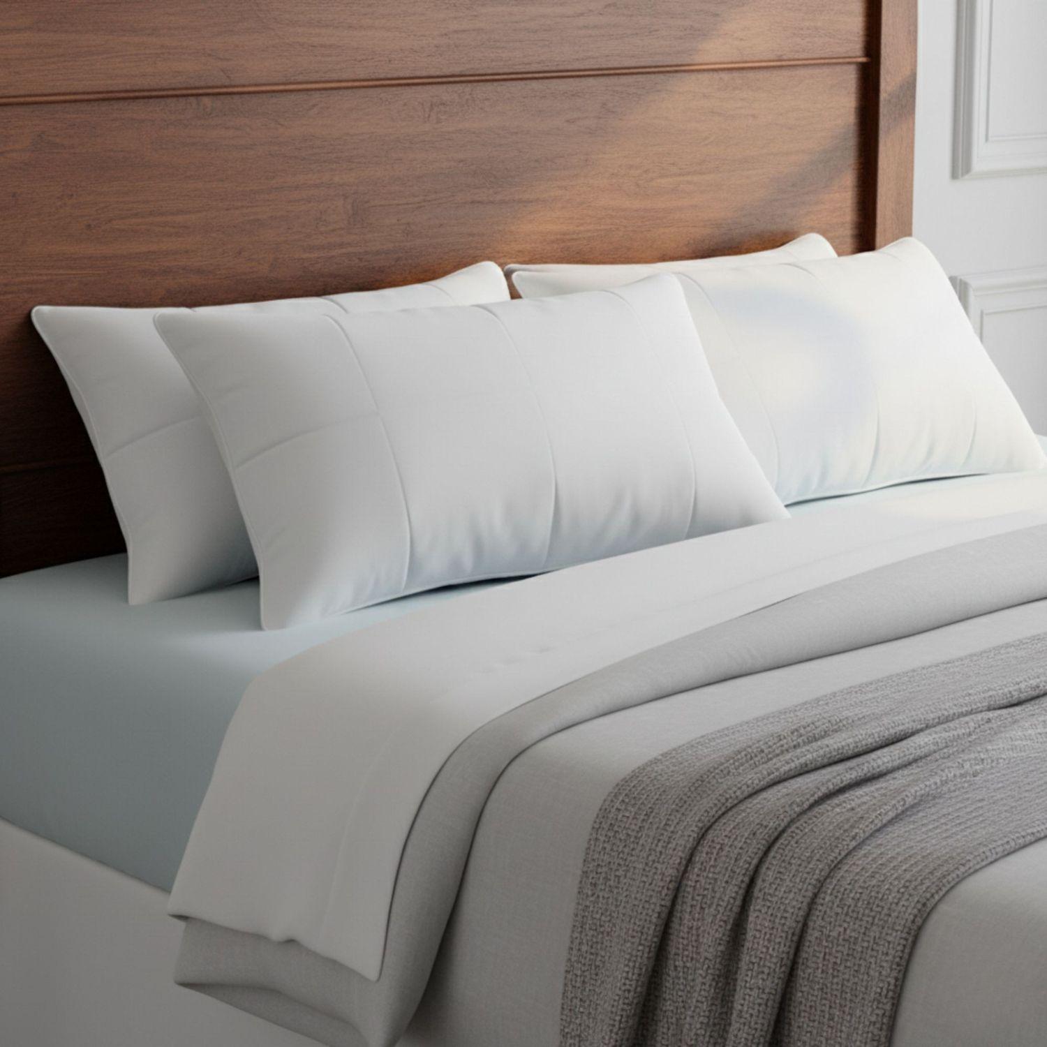 Set 2 Almohadas 1200 Gr Microfibra Tela 300 Hilos Algod n Egipcio 50x90 cm Blanco-5