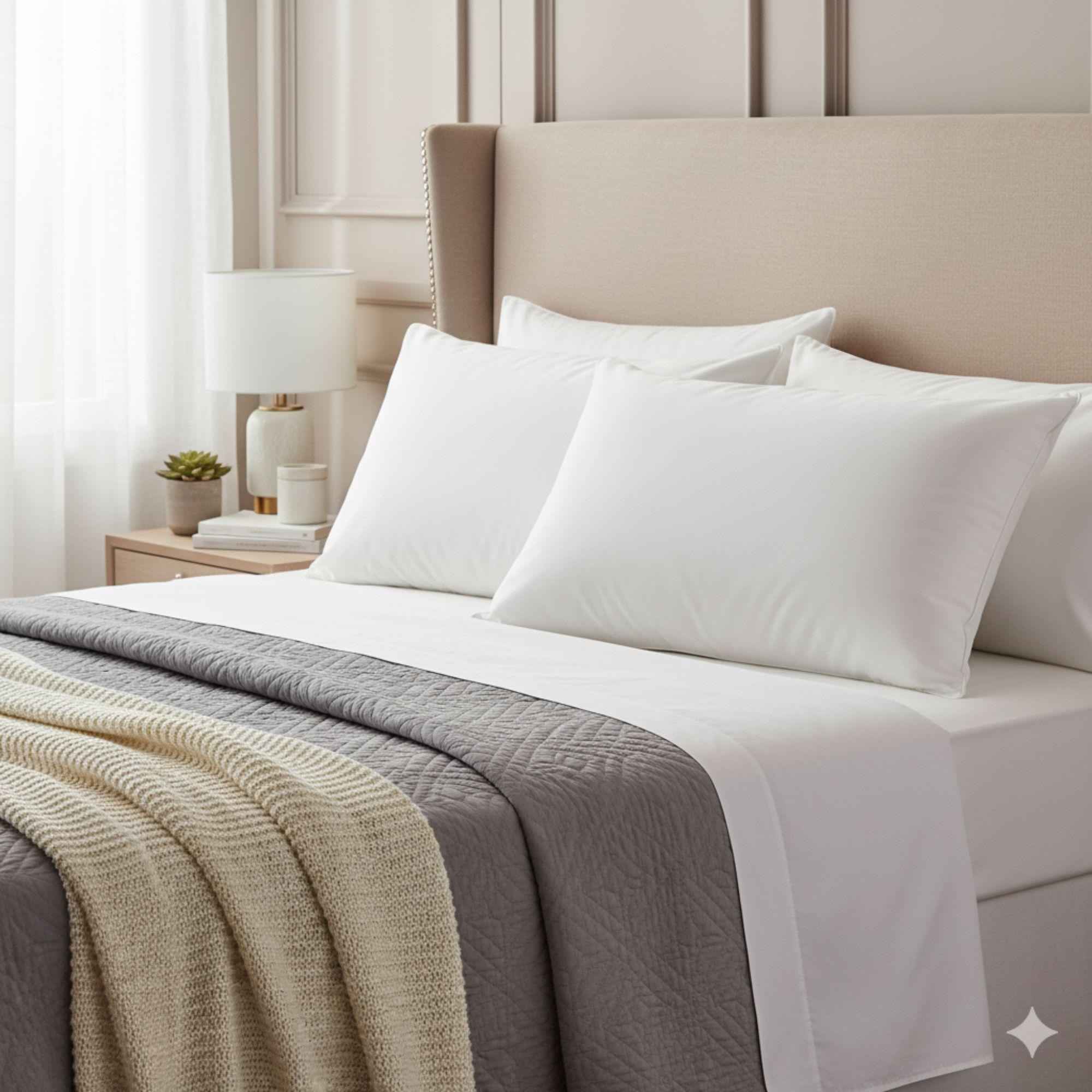 Set 2 Almohadas 1000 Gr Microfibra Tela 300 Hilos Algod n Egipcio 50x70 cm Blanco-5