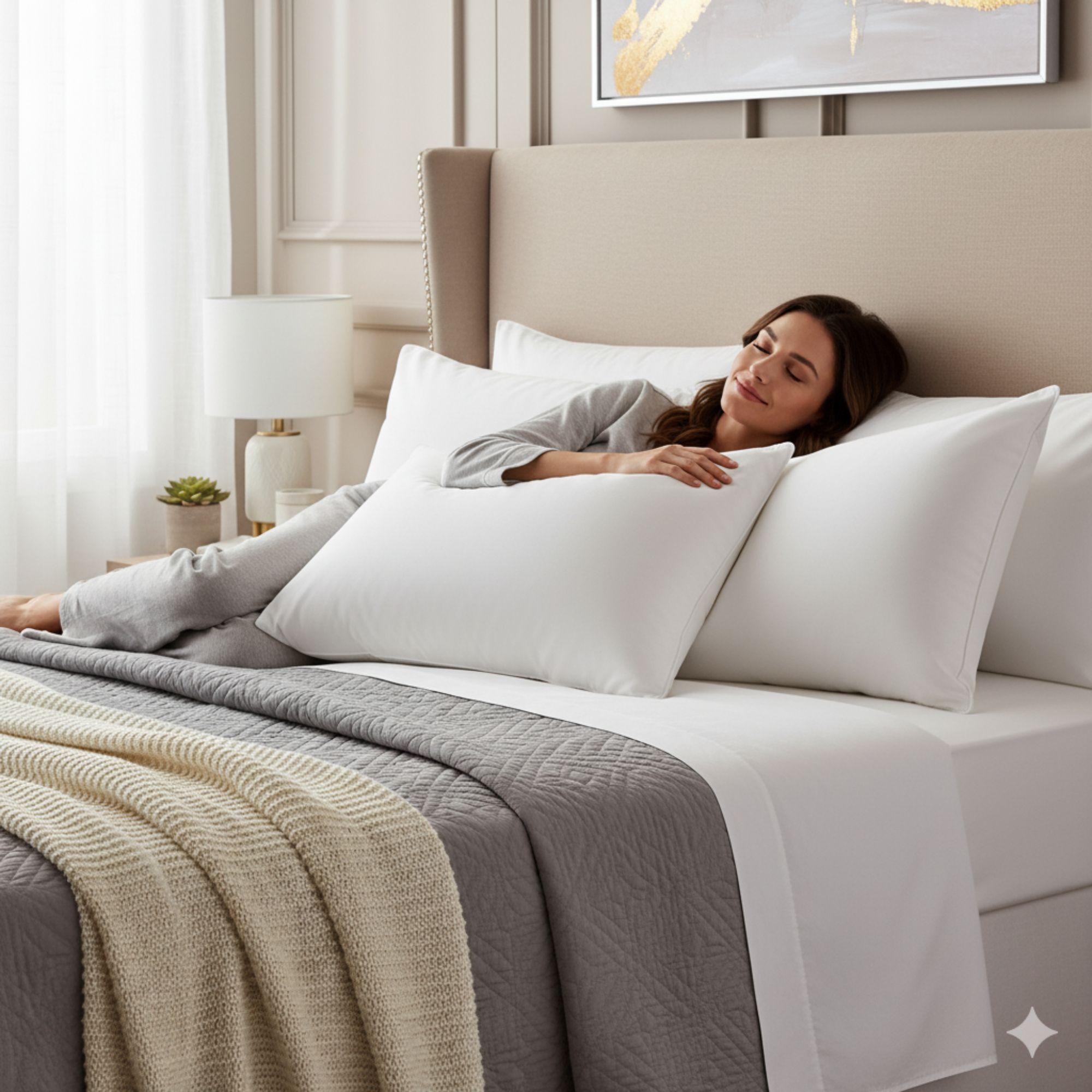 Set 2 Almohadas 1000 Gr Microfibra Tela 300 Hilos Algod n Egipcio 50x70 cm Blanco-4