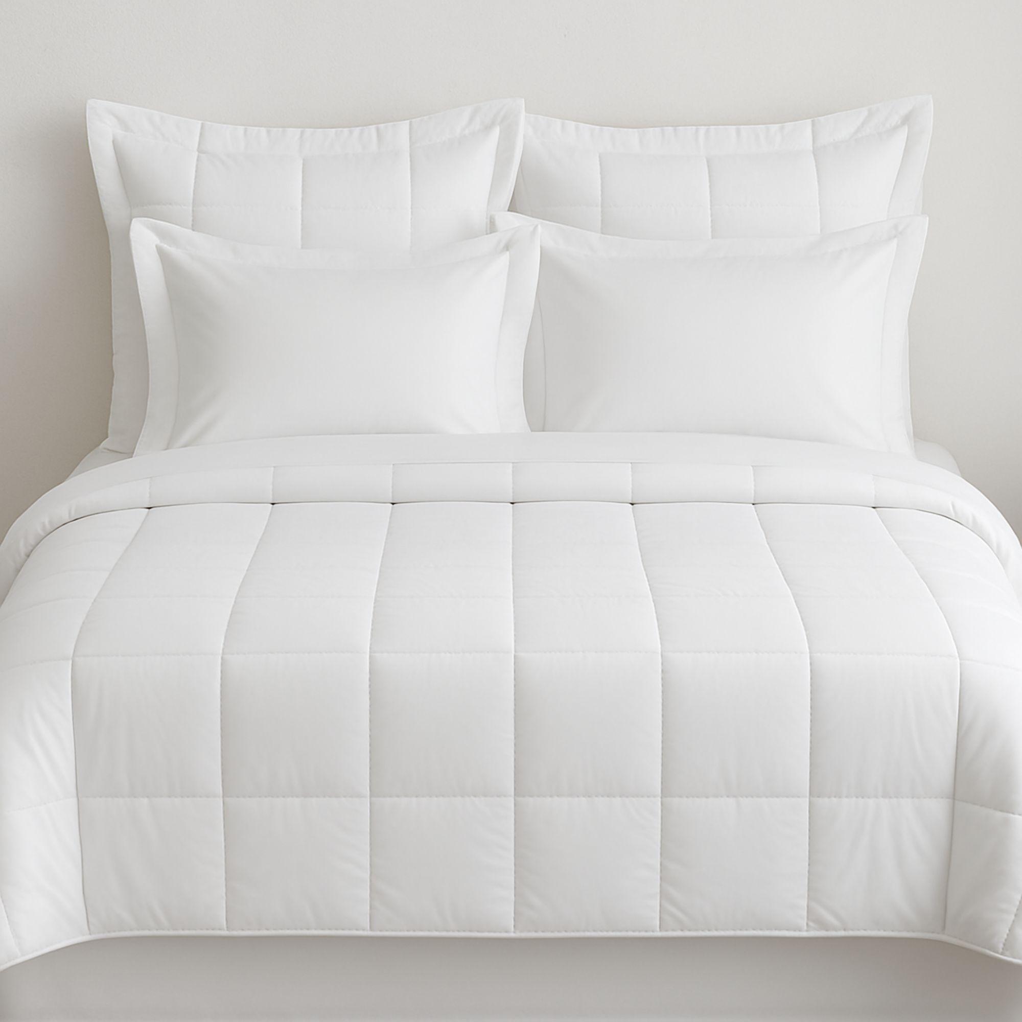 Quilt King Algodón Egipcio 300 Hilos Cuadros Blanco-3