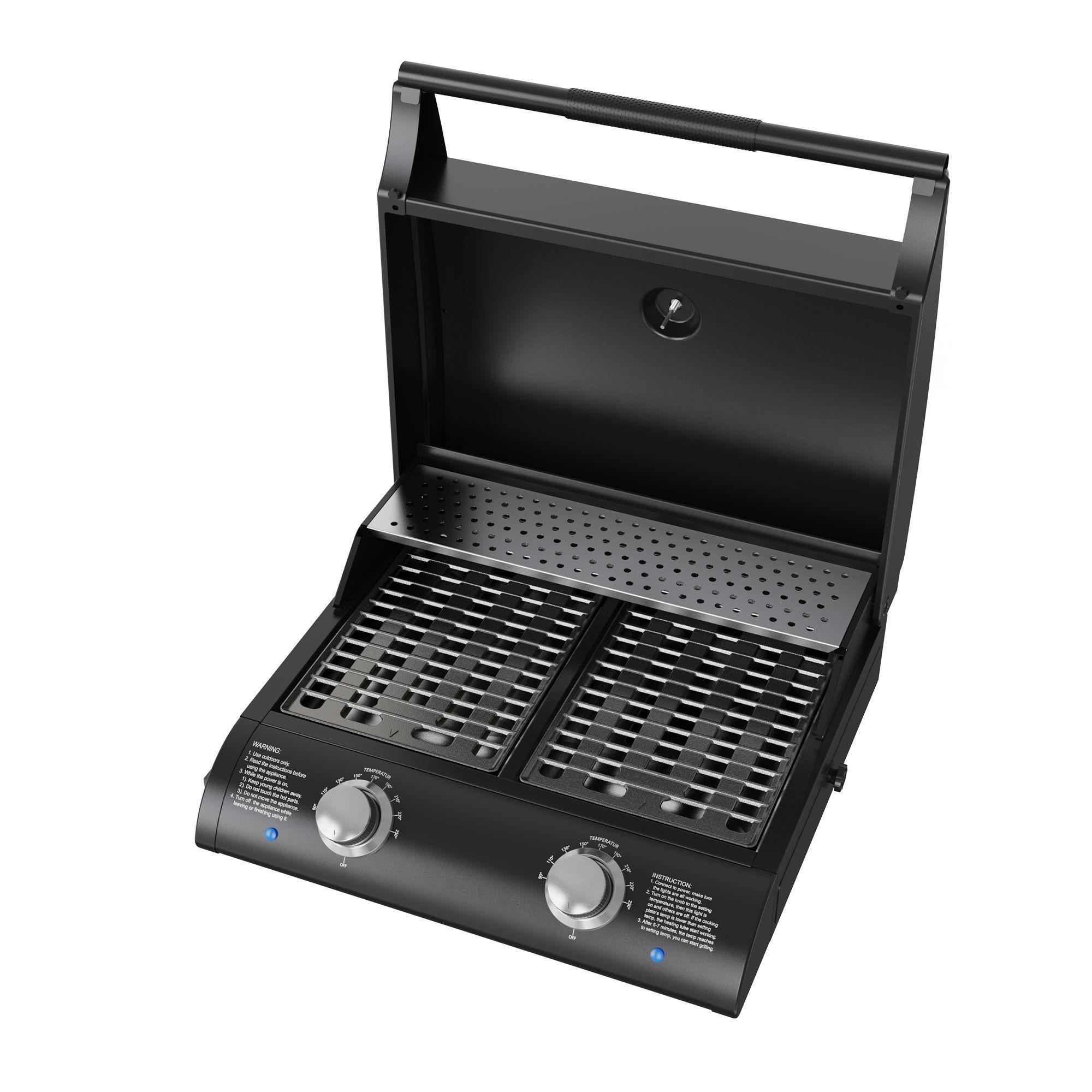 Parrilla Exterior Electrica E2B Boston Black con Carro-3