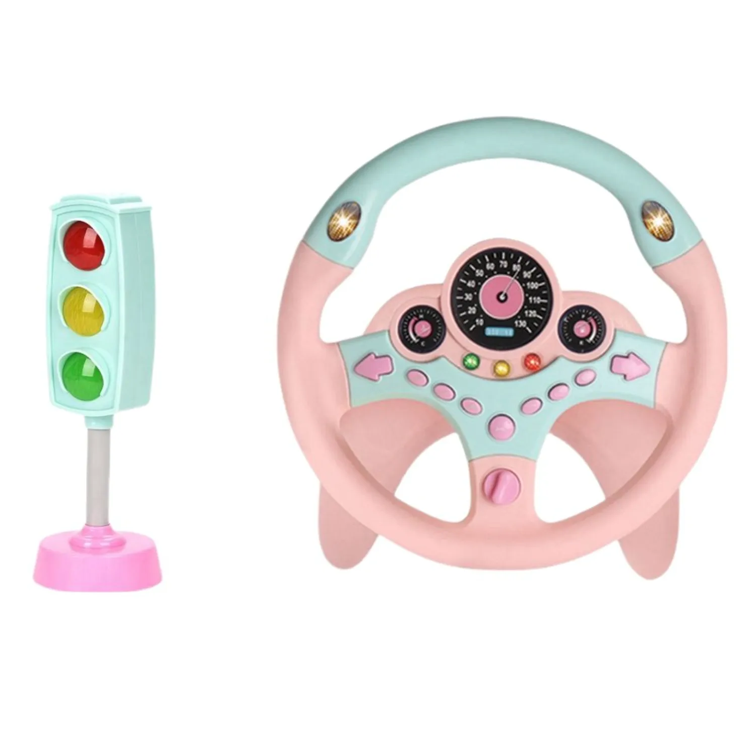 Manubrio Simulador Para Ni os Luces Sonidos y sem foro Volante-4