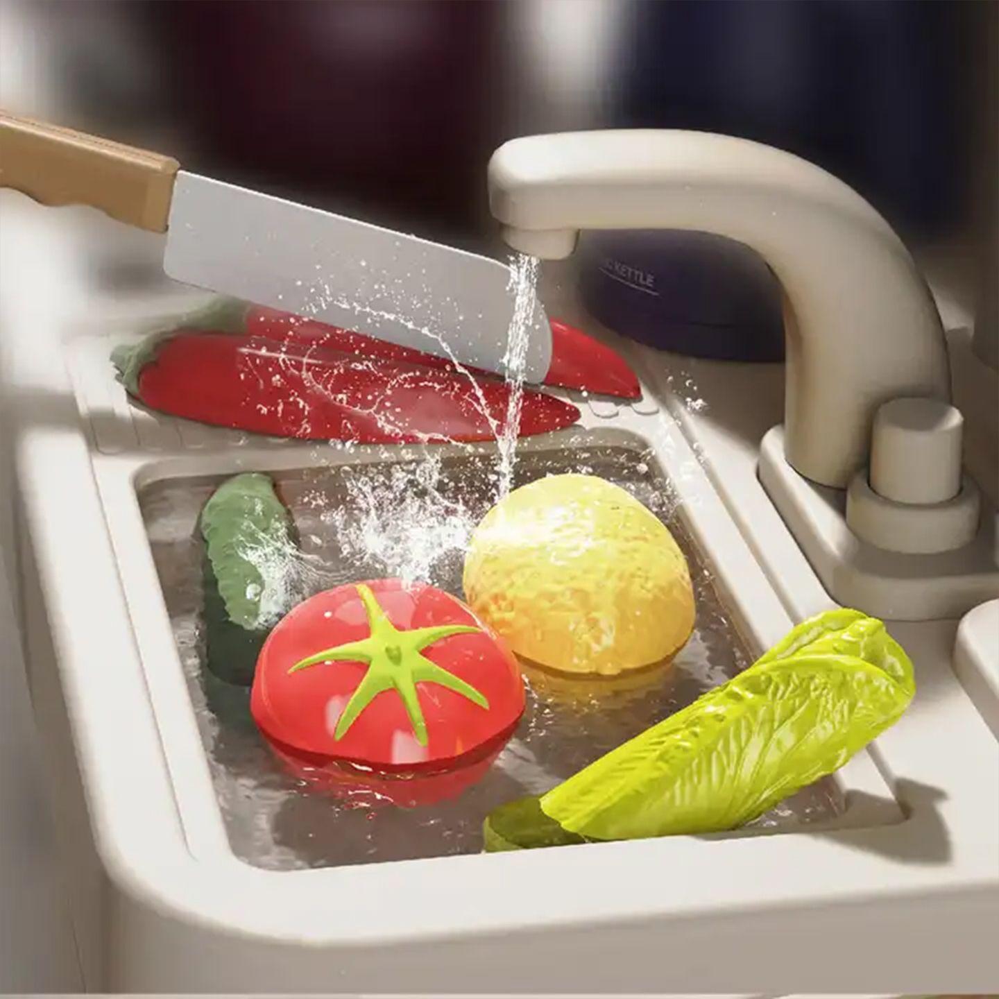 Set Juego Juguete Cocina Con Luz, Sonido Y Vapor 88 Piezas 93.5 cms -4