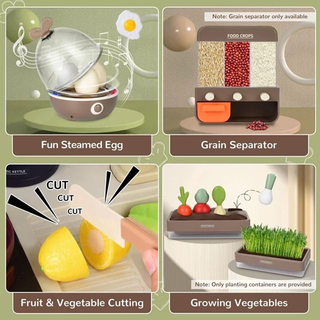 Set Juego Juguete Cocina Con Luz, Sonido Y Vapor 88 Piezas 93.5 cms -7