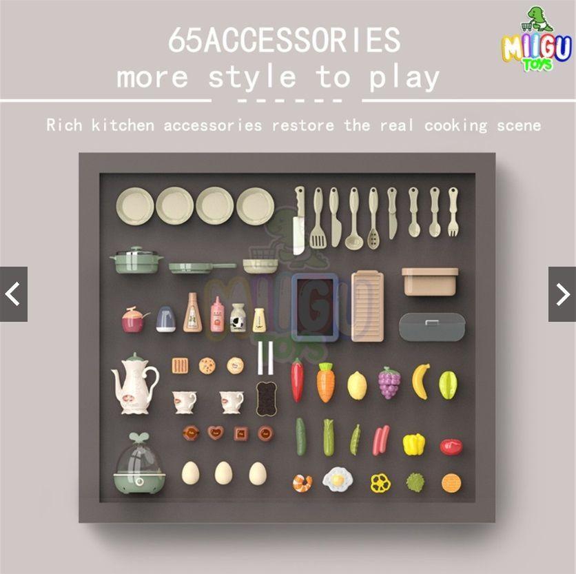 Cocina Juguete Rosa 65 Piezas 93 5cms Altura Vapor Agua-5