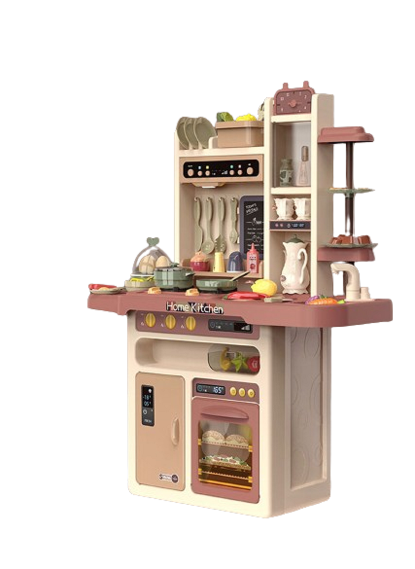 Cocina Juguete Rosa 65 Piezas 93 5cms Altura Vapor Agua-8