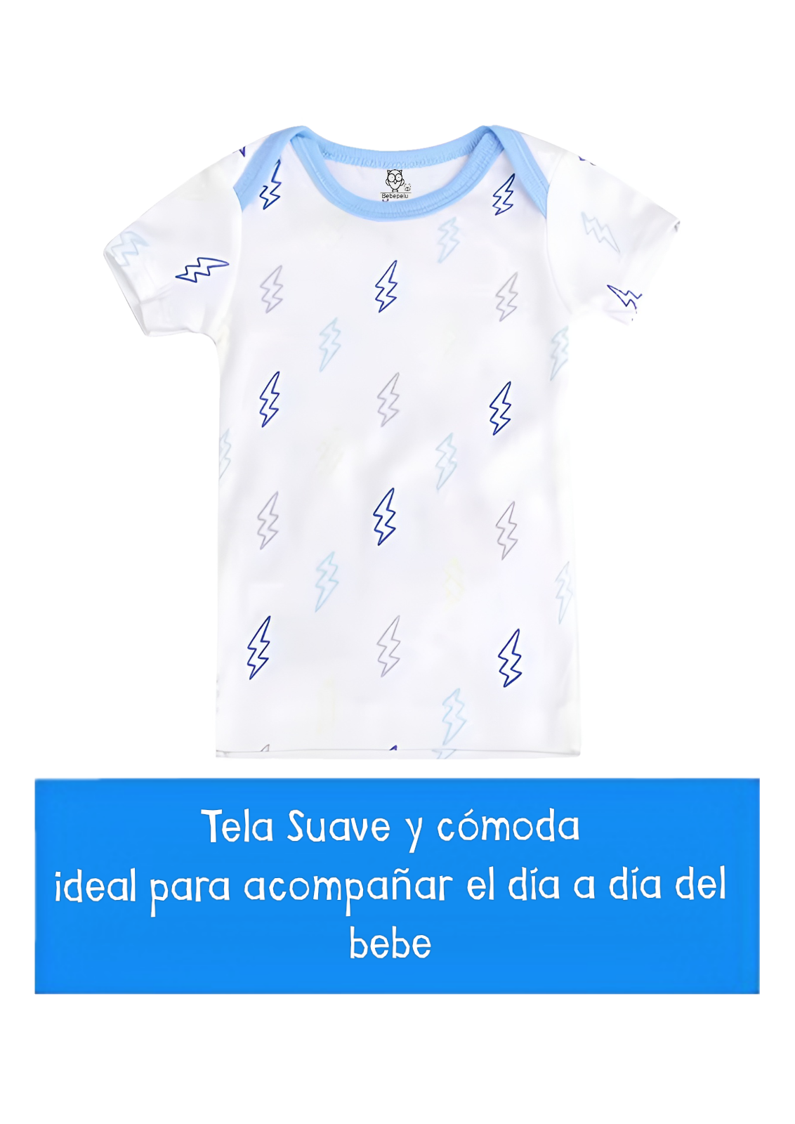 Pack 5 Poleras Manga Corta Algodon Bebe Surtido Niño Bebepelu-5
