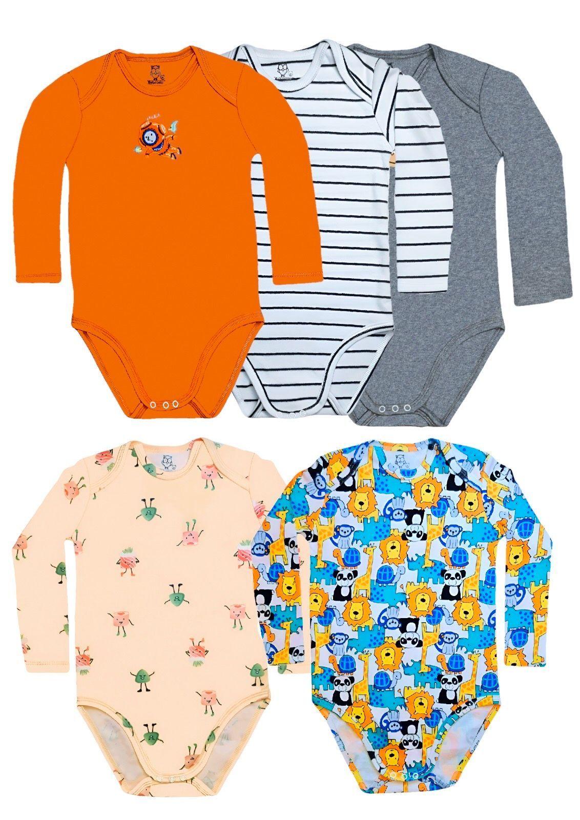 Pack 5 Body Manga Larga bebepelu Surtido Niño-6