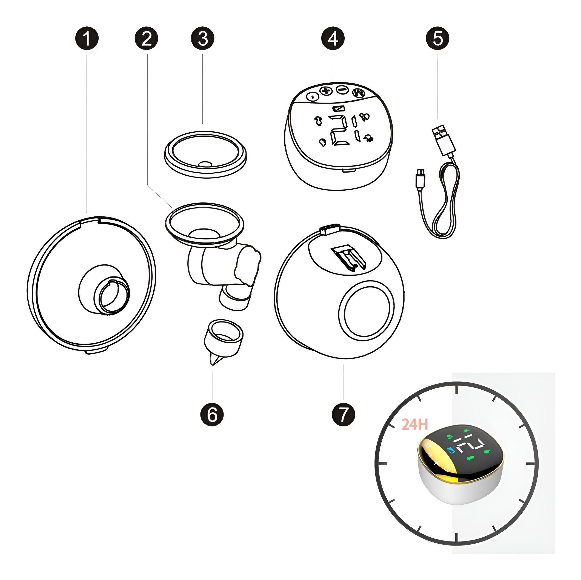 Extractor Leche Eléctrico Manos Libres Portátil My-373-5