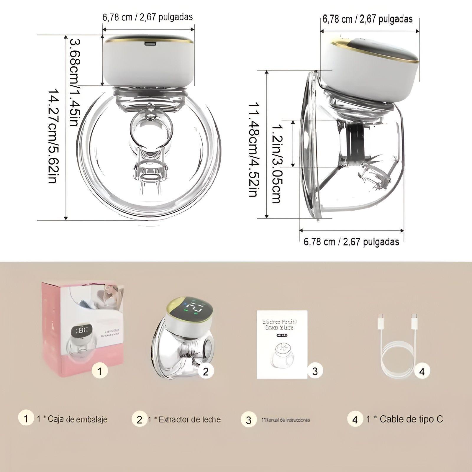 Extractor Leche Eléctrico Manos Libres Portátil My-373-6
