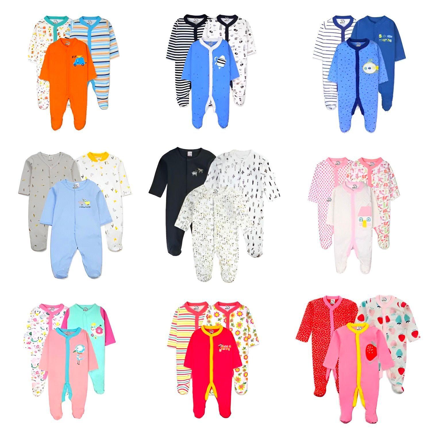 Pack 3 Osito Enterito Pijama Bebe 100% Surtido Niño Algodon Bebepelu-4