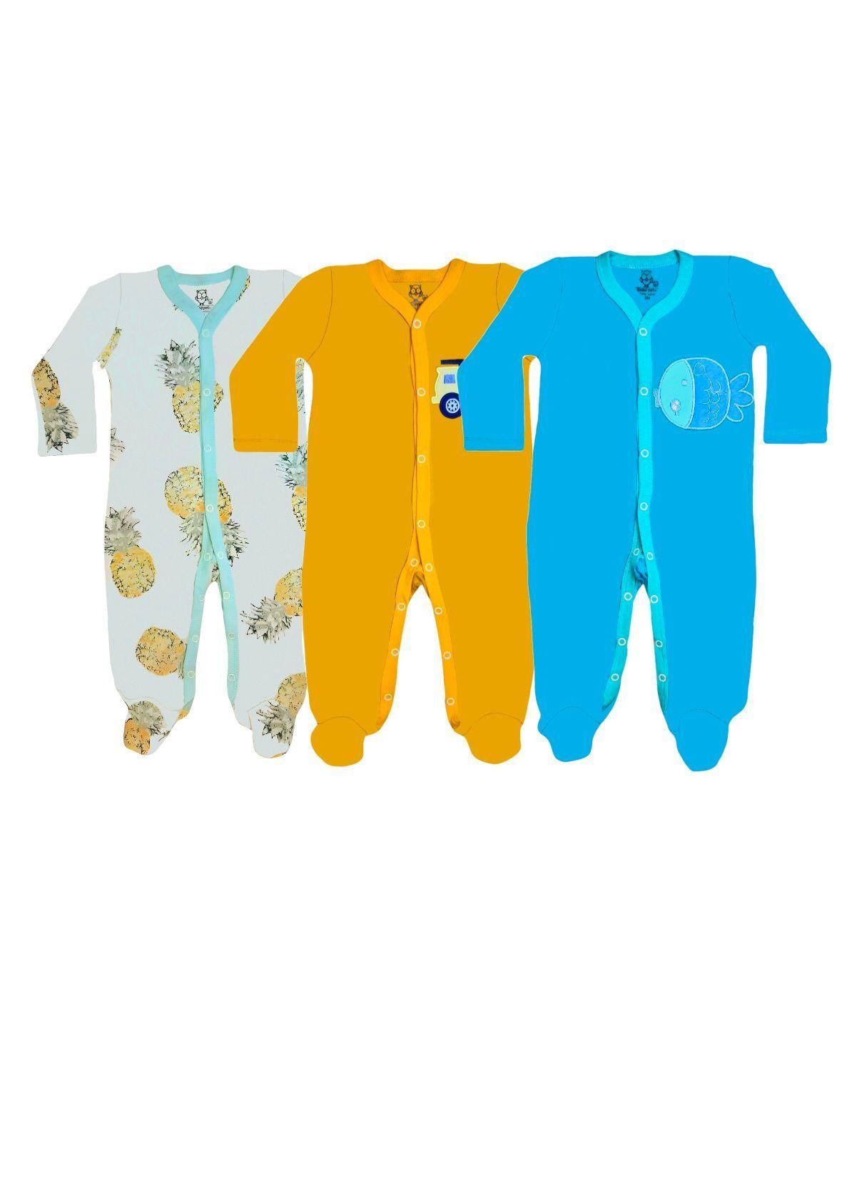 Pack 3 Osito Enterito Pijama Bebe 100% Surtido Niño Algodon Bebepelu-7