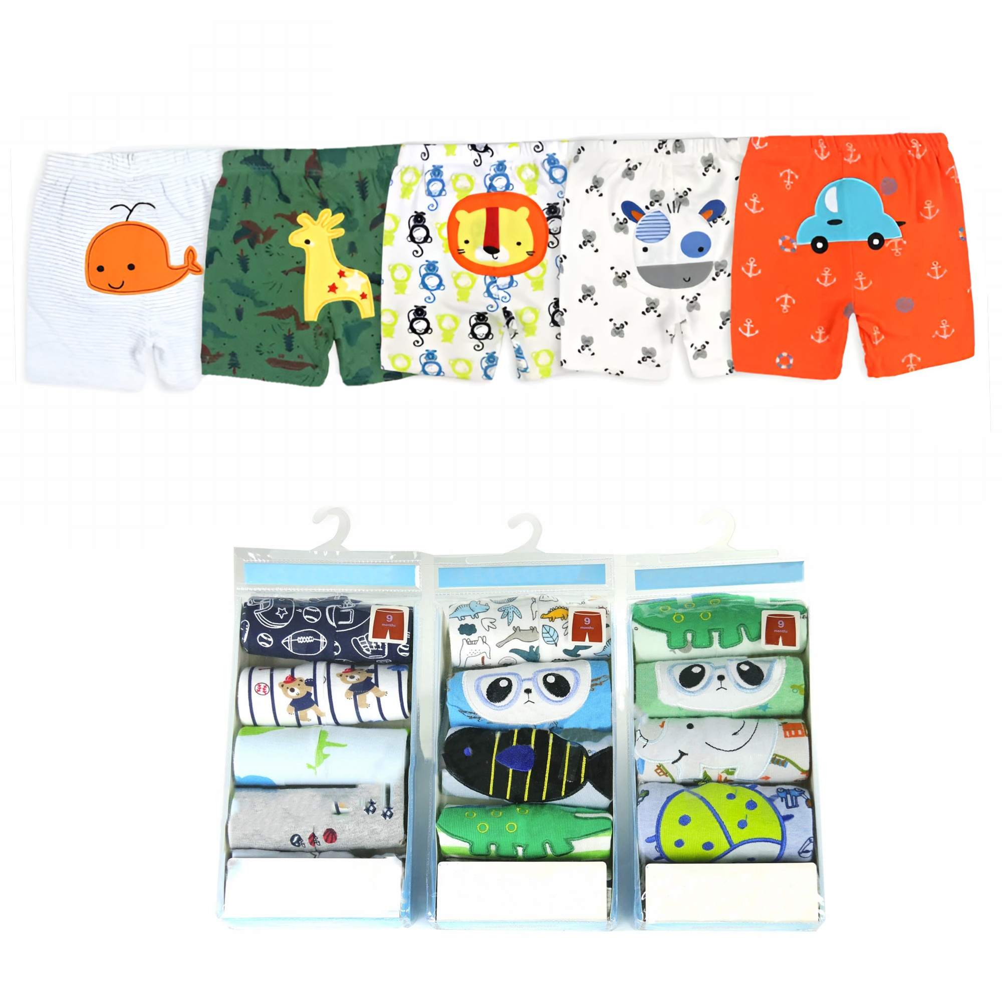 Pack 5 Shorts Pantalones Cortos Algodón Surtidos Niño Bebepelu-7