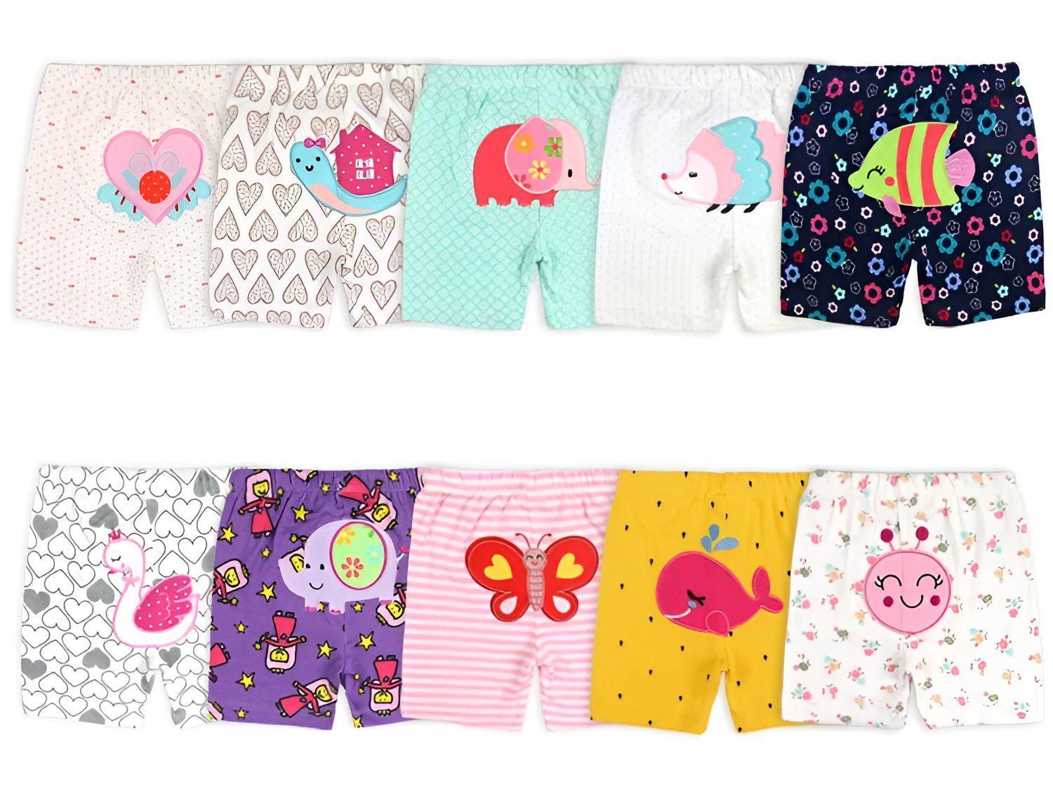 Pack 5 Shorts Pantalones Cortos Algodón Surtidos Niña Bebepelu-4