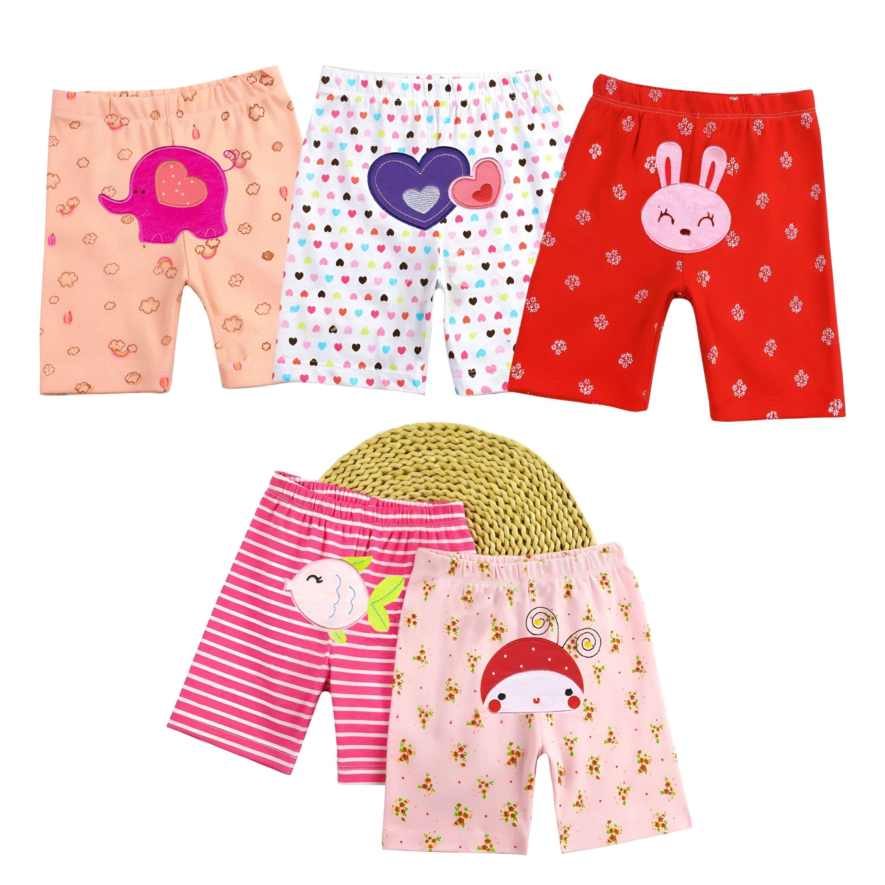Pack 5 Shorts Pantalones Cortos Algodón Surtidos Niña Bebepelu-5