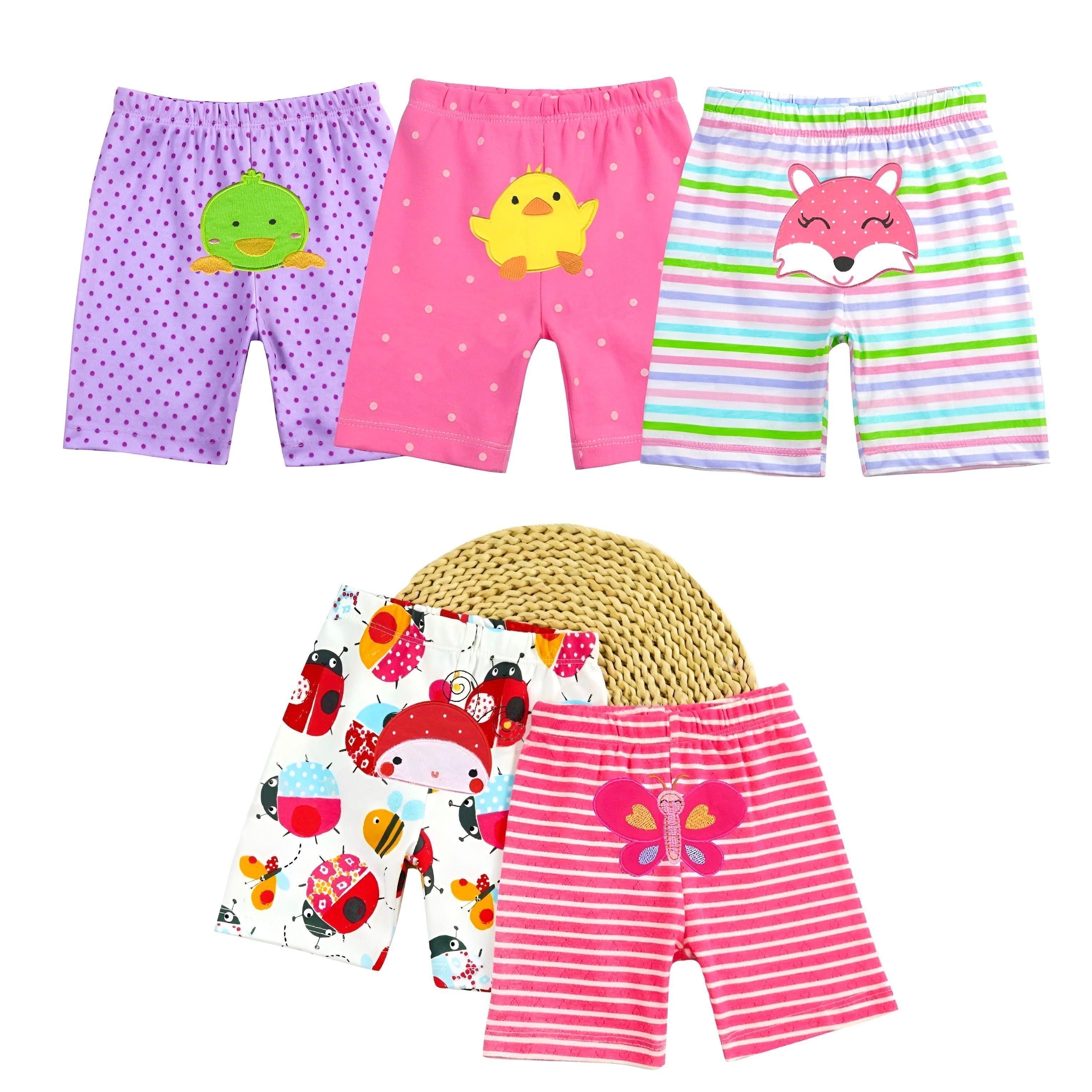 Pack 5 Shorts Pantalones Cortos Algodón Surtidos Niña Bebepelu-6