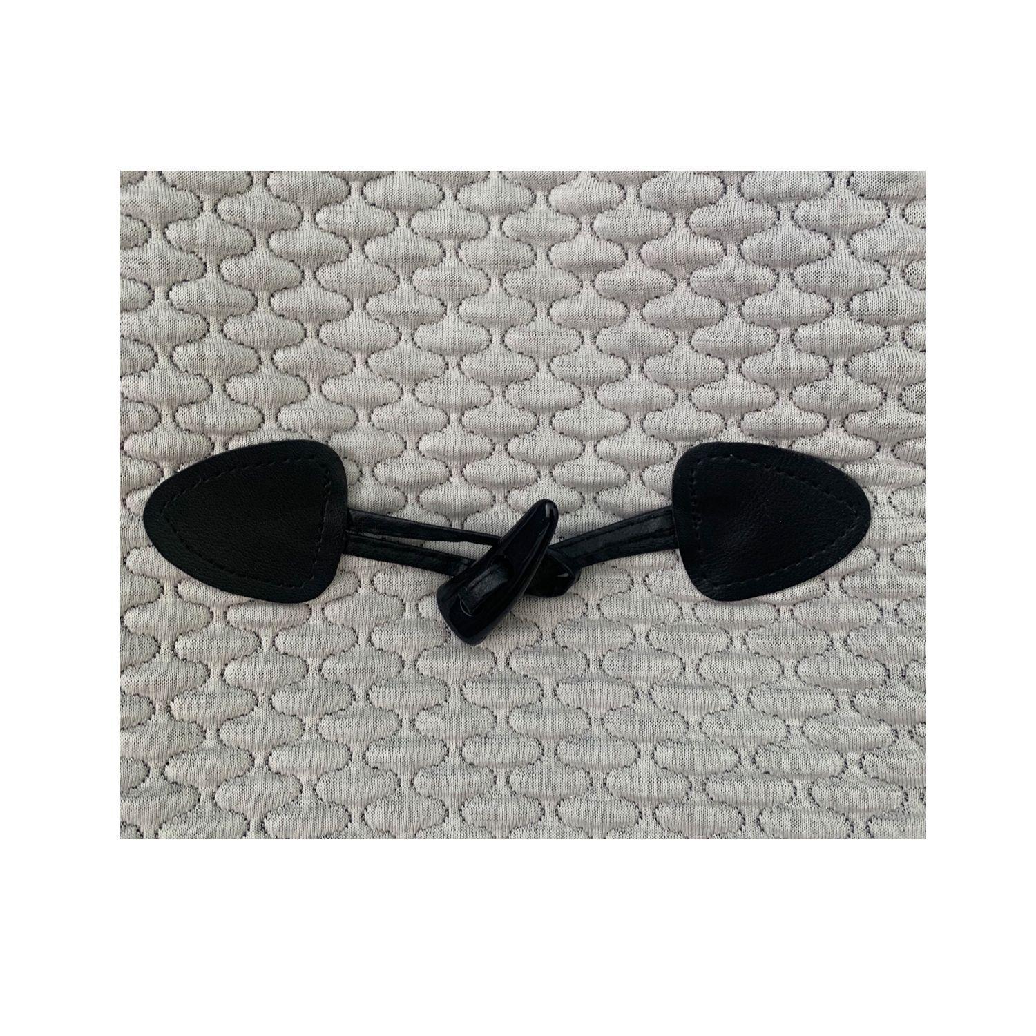 Abrigo Blanco Cuello Piel talla L-2