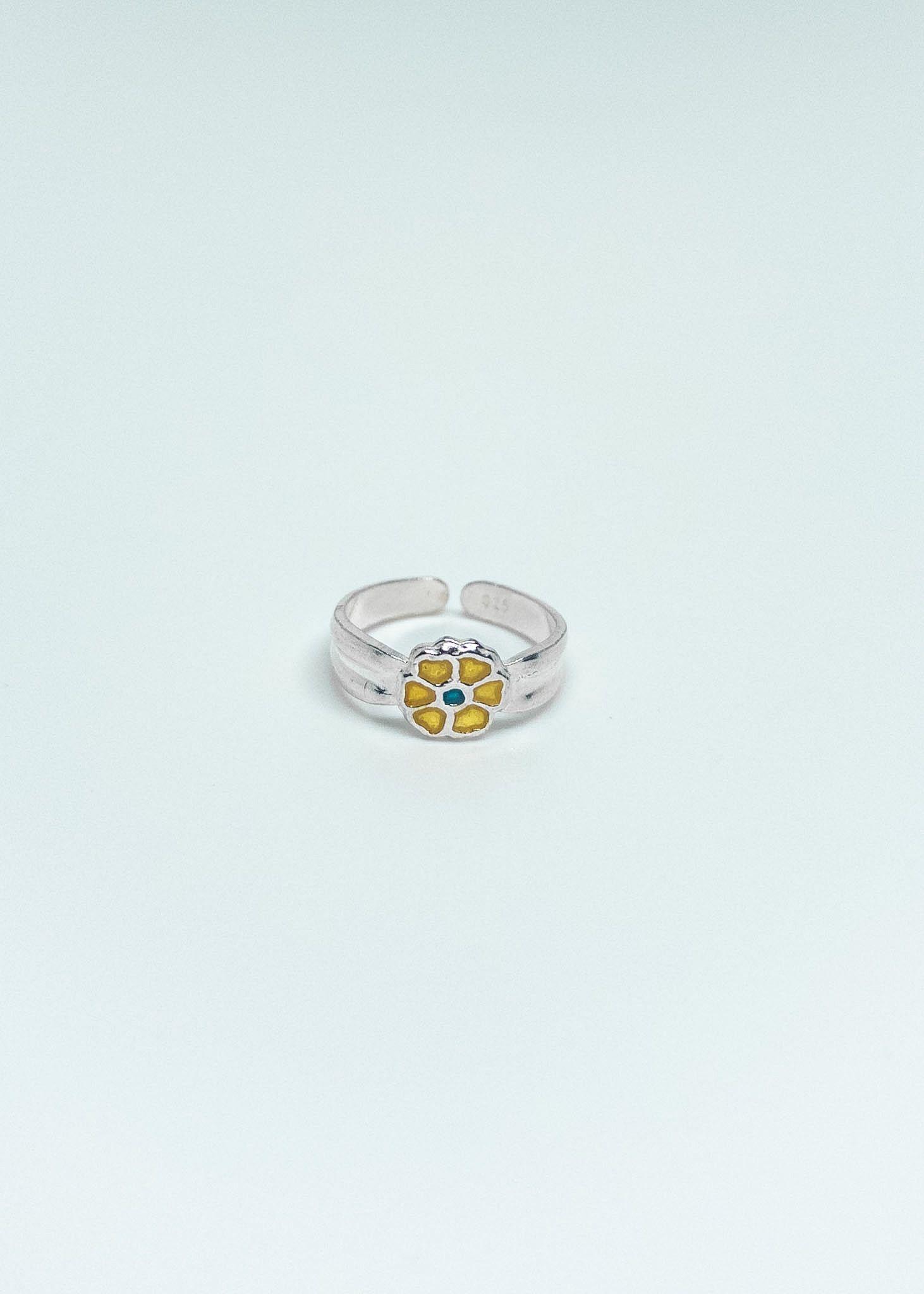 Anillo Midi Flor en Plata Italiana 925 Colección Infantil-0