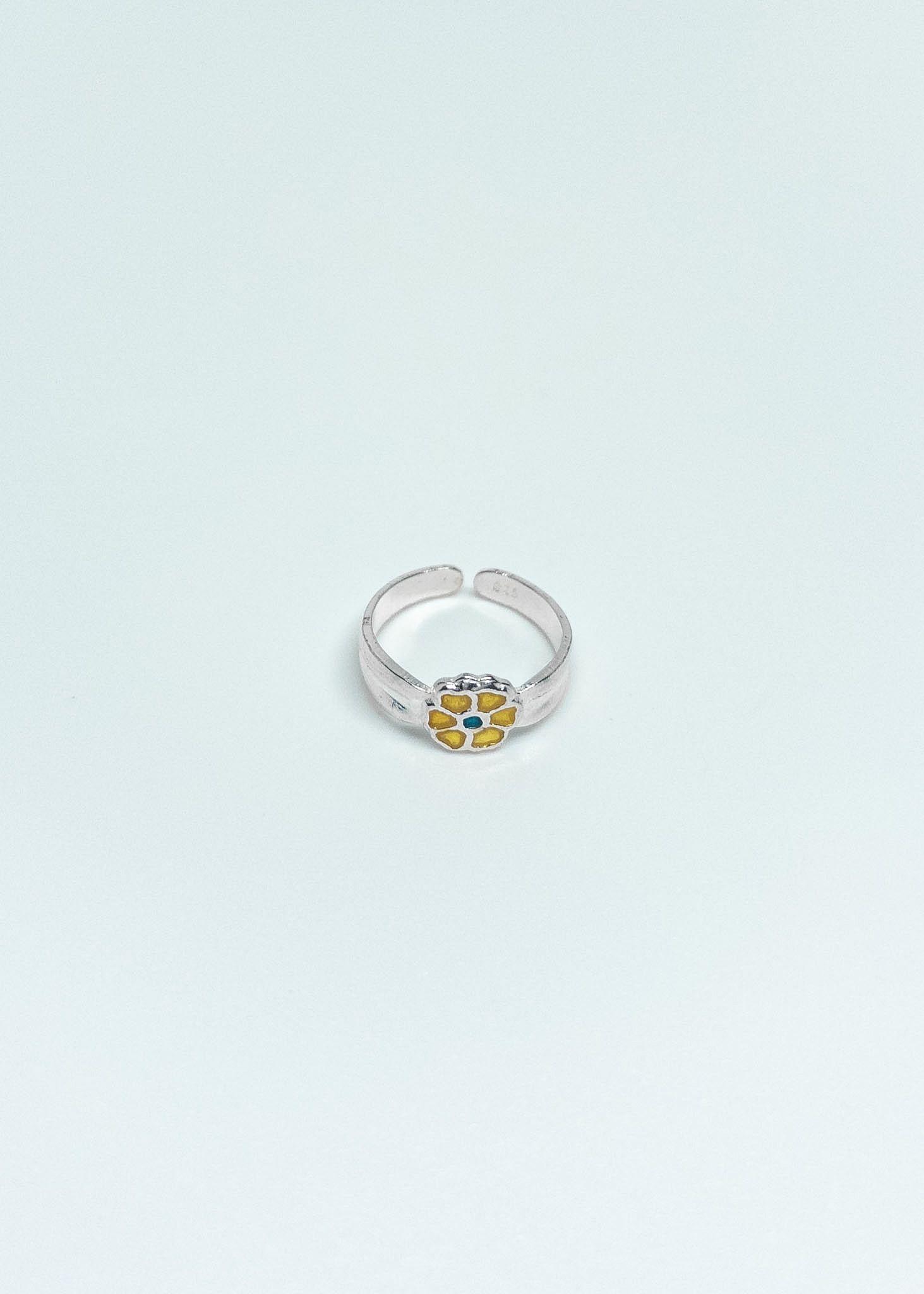 Anillo Midi Flor en Plata Italiana 925 Colección Infantil-1