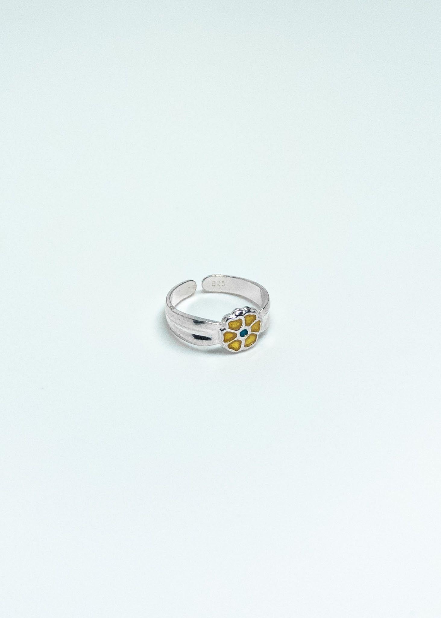 Anillo Midi Flor en Plata Italiana 925 Colección Infantil-3
