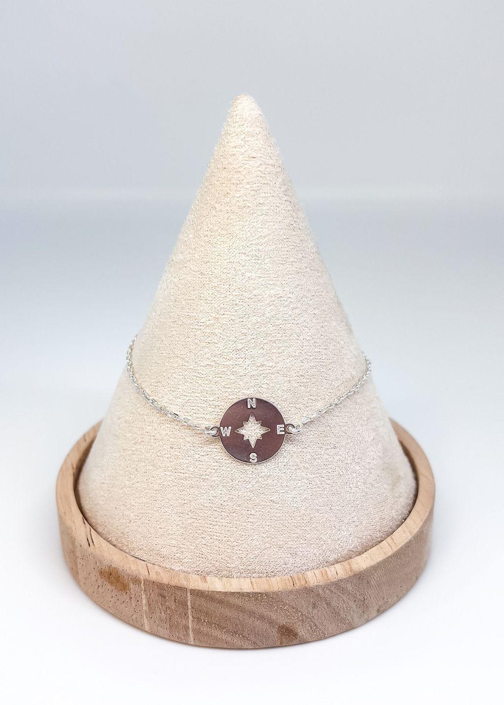 Pulsera rosa de los vientos en plata italiana 925-2