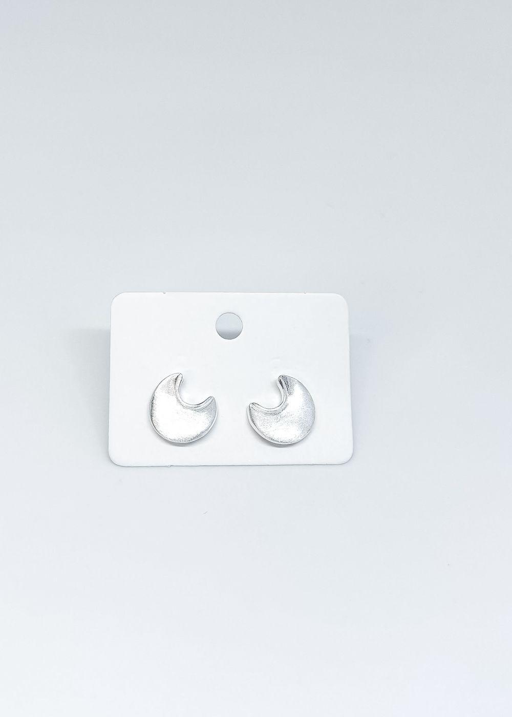 Aros luna en plata lisa 925-4