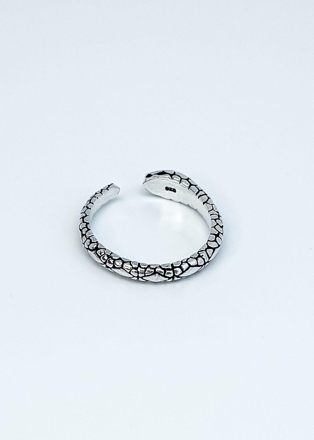 Anillo serpiente en plata envejecida italiana 925-2