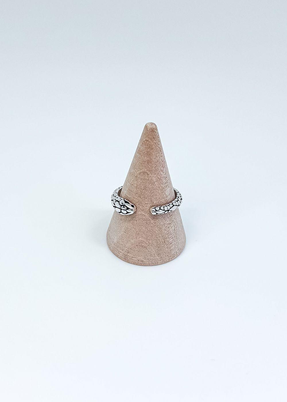 Anillo serpiente en plata envejecida italiana 925-3